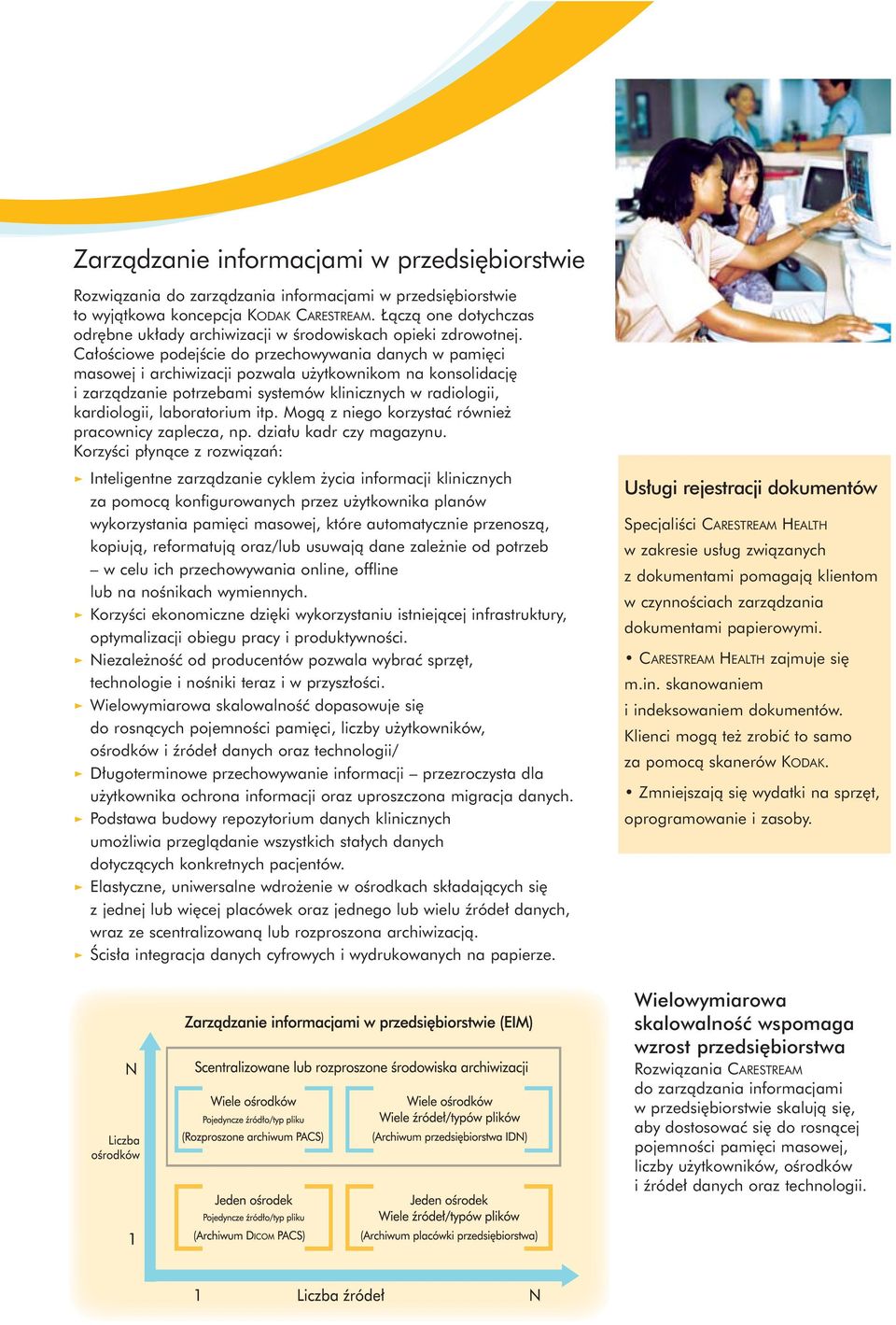 Ca oêciowe podejêcie do przechowywania danych w pami ci masowej i archiwizacji pozwala u ytkownikom na konsolidacj i zarzàdzanie potrzebami systemów klinicznych w radiologii, kardiologii,