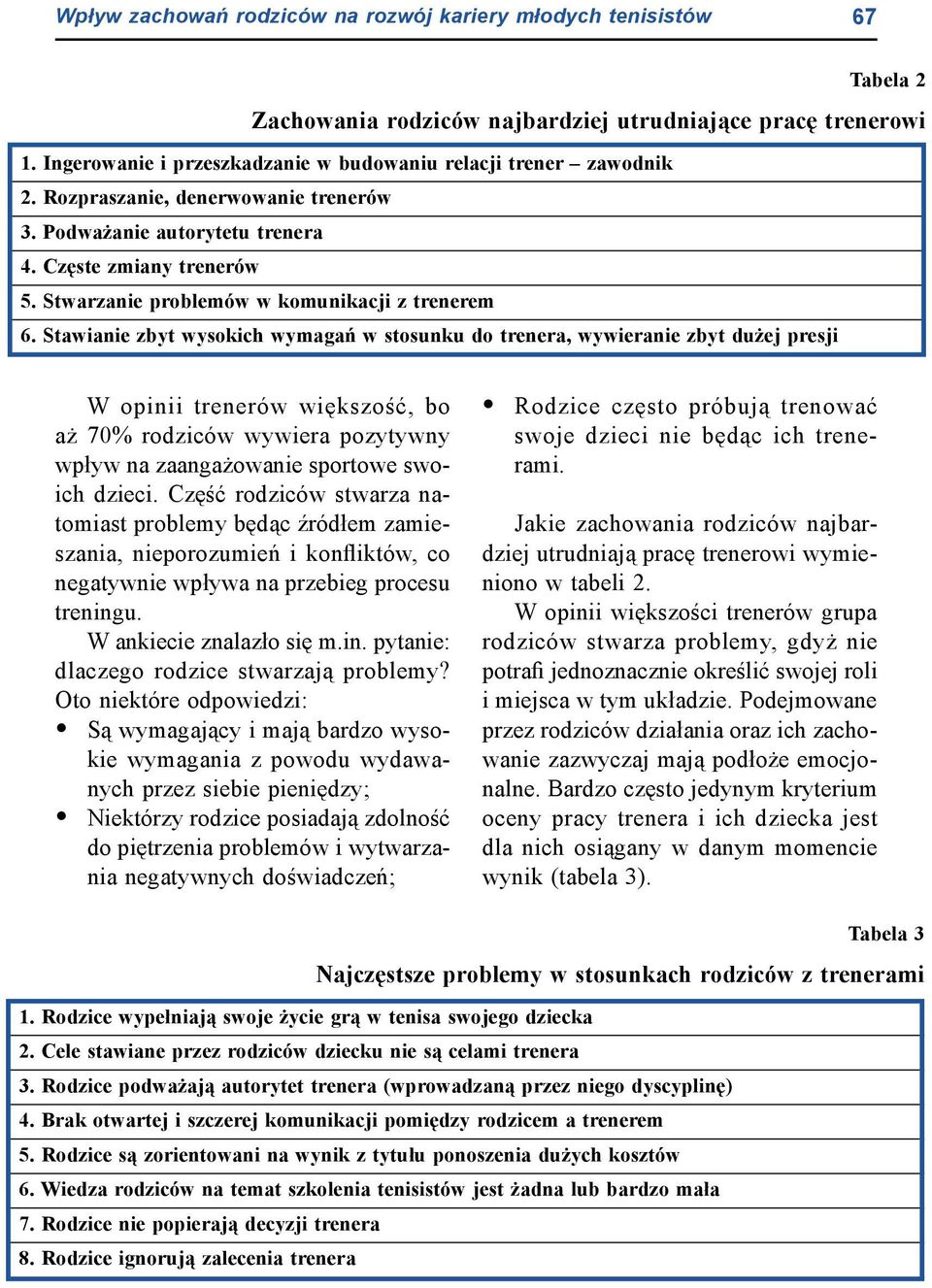 Stwarzanie problemów w komunikacji z trenerem 6.