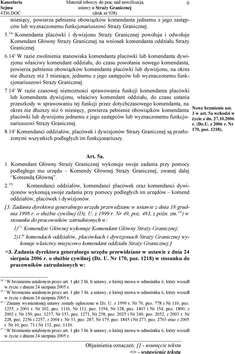 14 ) W razie zwolnienia stanowiska komendanta placówki lub komendanta dywizjonu właściwy komendant oddziału, do czasu powołania nowego komendanta, powierza pełnienie obowiązków komendanta placówki