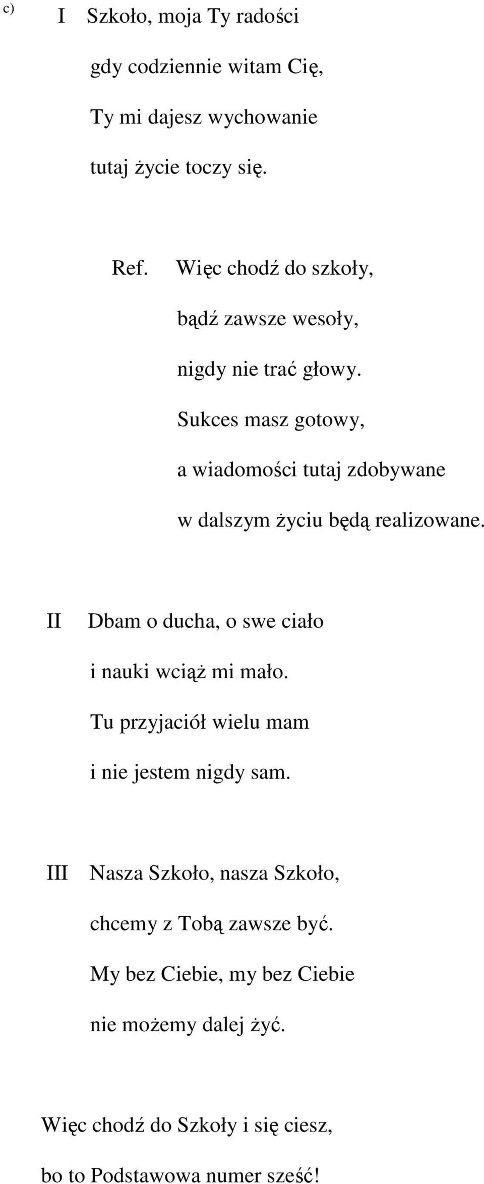 Sukces masz gotowy, a wiadomości tutaj zdobywane w dalszym życiu będą realizowane.