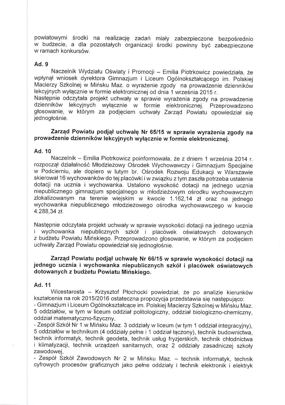 o wyrazenie zgody na prowadzenie dziennikow lekcyjnych wylqcznie w formie elektronicznej od dnia 1 wrzesnia 2o1s r.