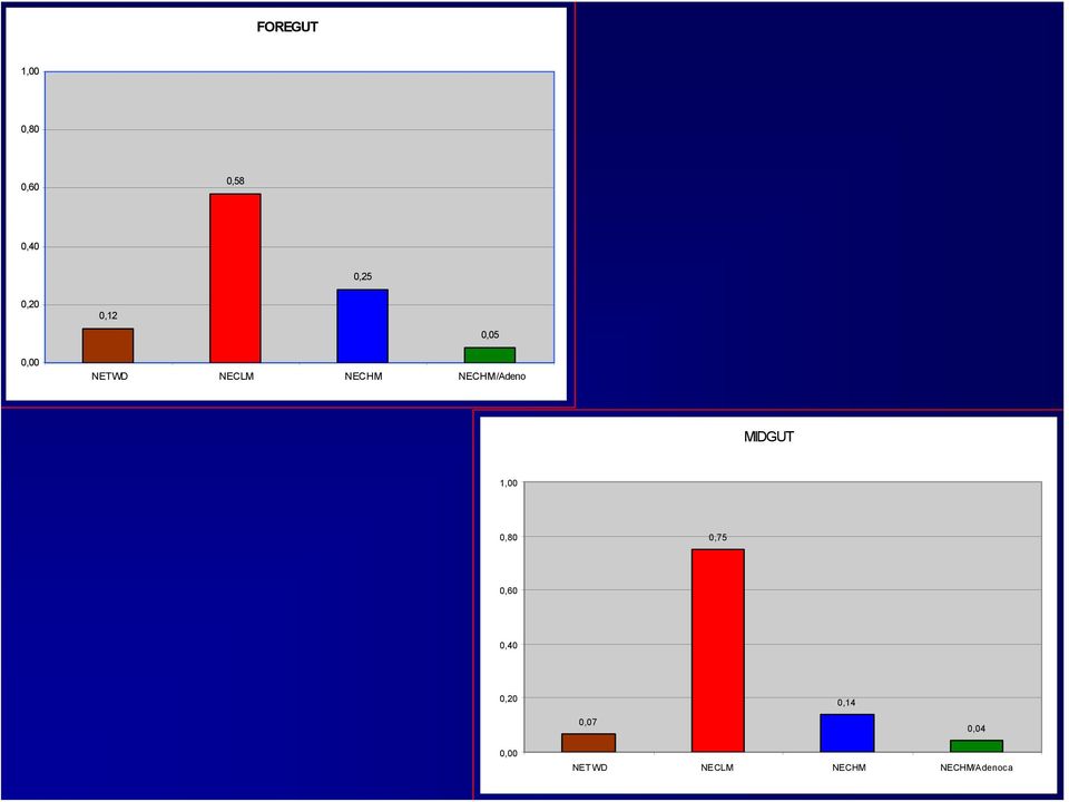 NECHM/Adeno MIDGUT 1,00 0,80 0,75 0,60 0,40