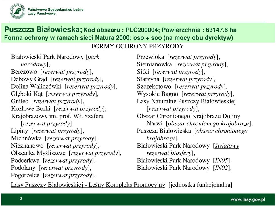 przyrody], Dolina Waliczówki [rezerwat przyrody], Głęboki Kąt [rezerwat przyrody], Gnilec [rezerwat przyrody], Kozłowe Borki [rezerwat przyrody], Krajobrazowy im. prof. Wł.