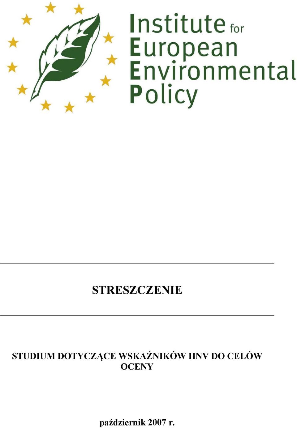 WSKAŹNIKÓW HNV DO
