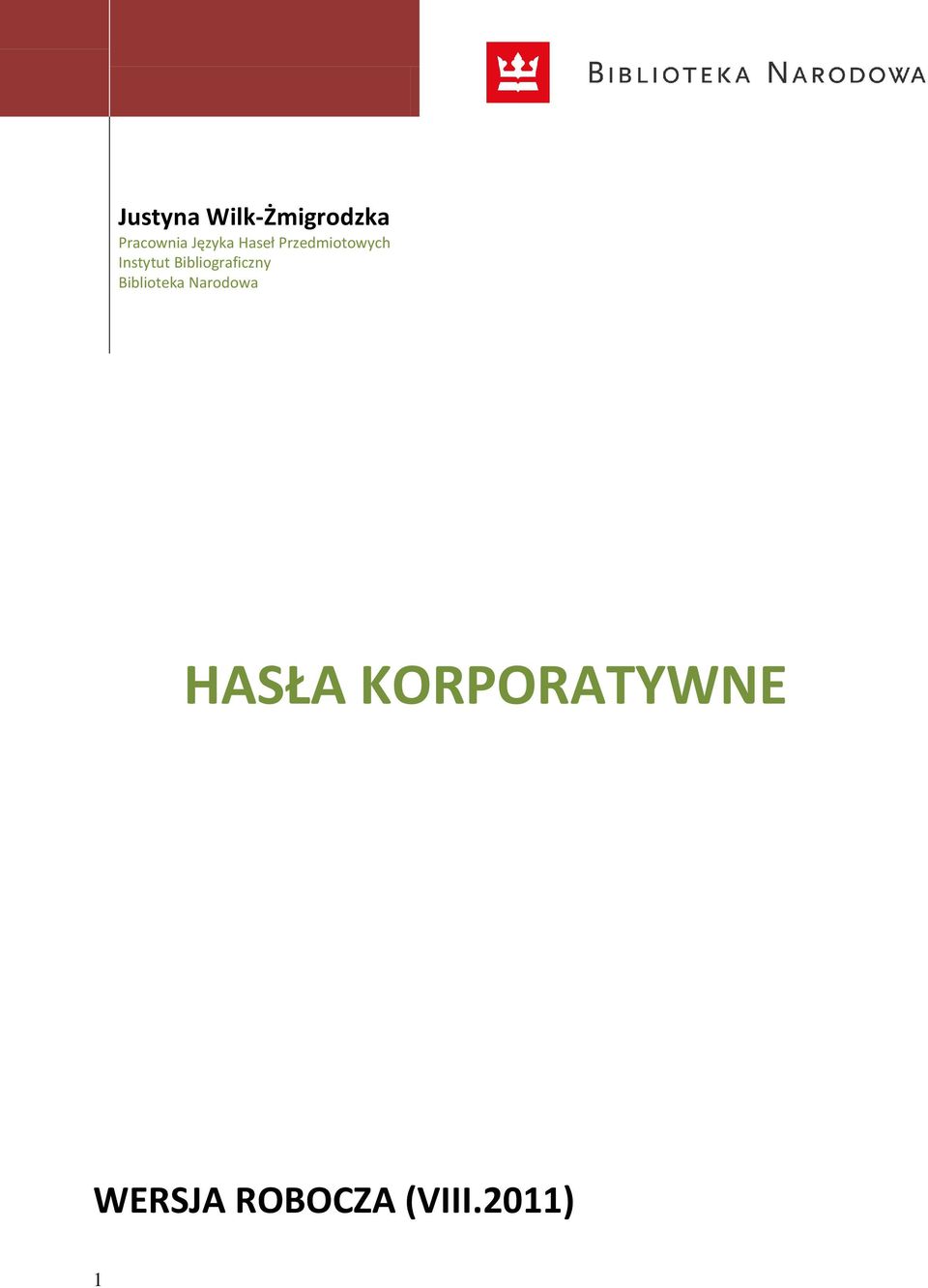 Bibliograficzny Biblioteka Narodowa