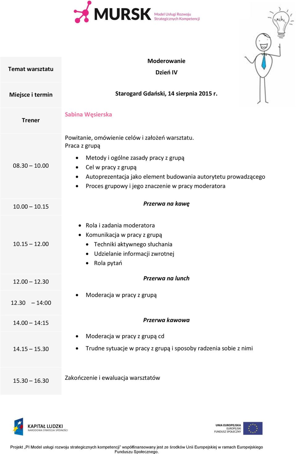 15 Metody i ogólne zasady pracy z grupą Cel w pracy z grupą Autoprezentacja jako element budowania autorytetu prowadzącego Proces grupowy i jego znaczenie w