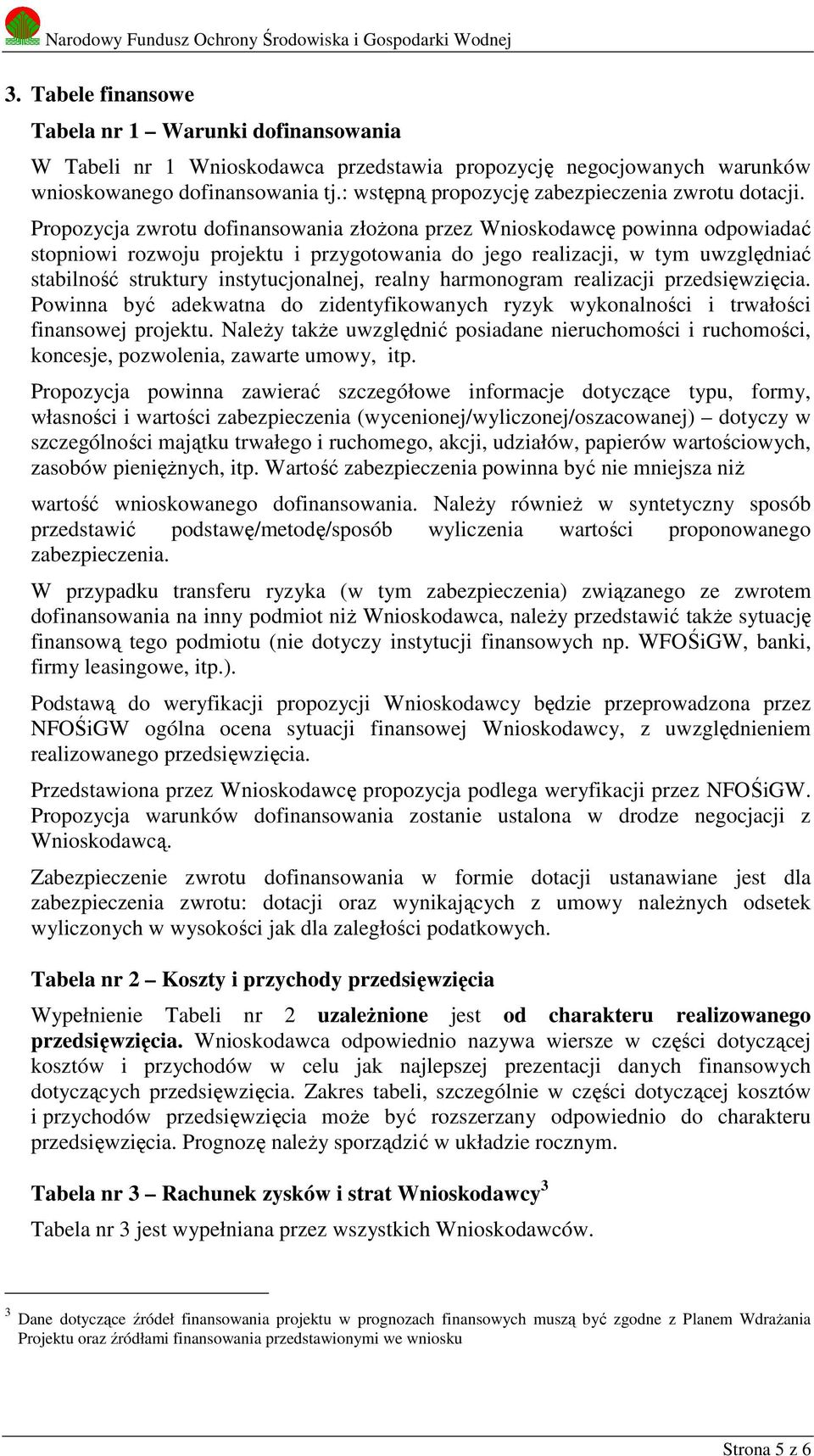 Propozycja zwrotu dofinansowania złożona przez Wnioskodawcę powinna odpowiadać stopniowi rozwoju projektu i przygotowania do jego realizacji, w tym uwzględniać stabilność struktury instytucjonalnej,