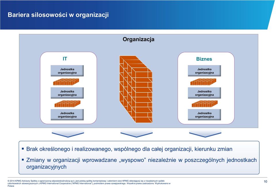 organizacyjna Brak określonego i realizowanego, wspólnego dla całej organizacji, kierunku zmian