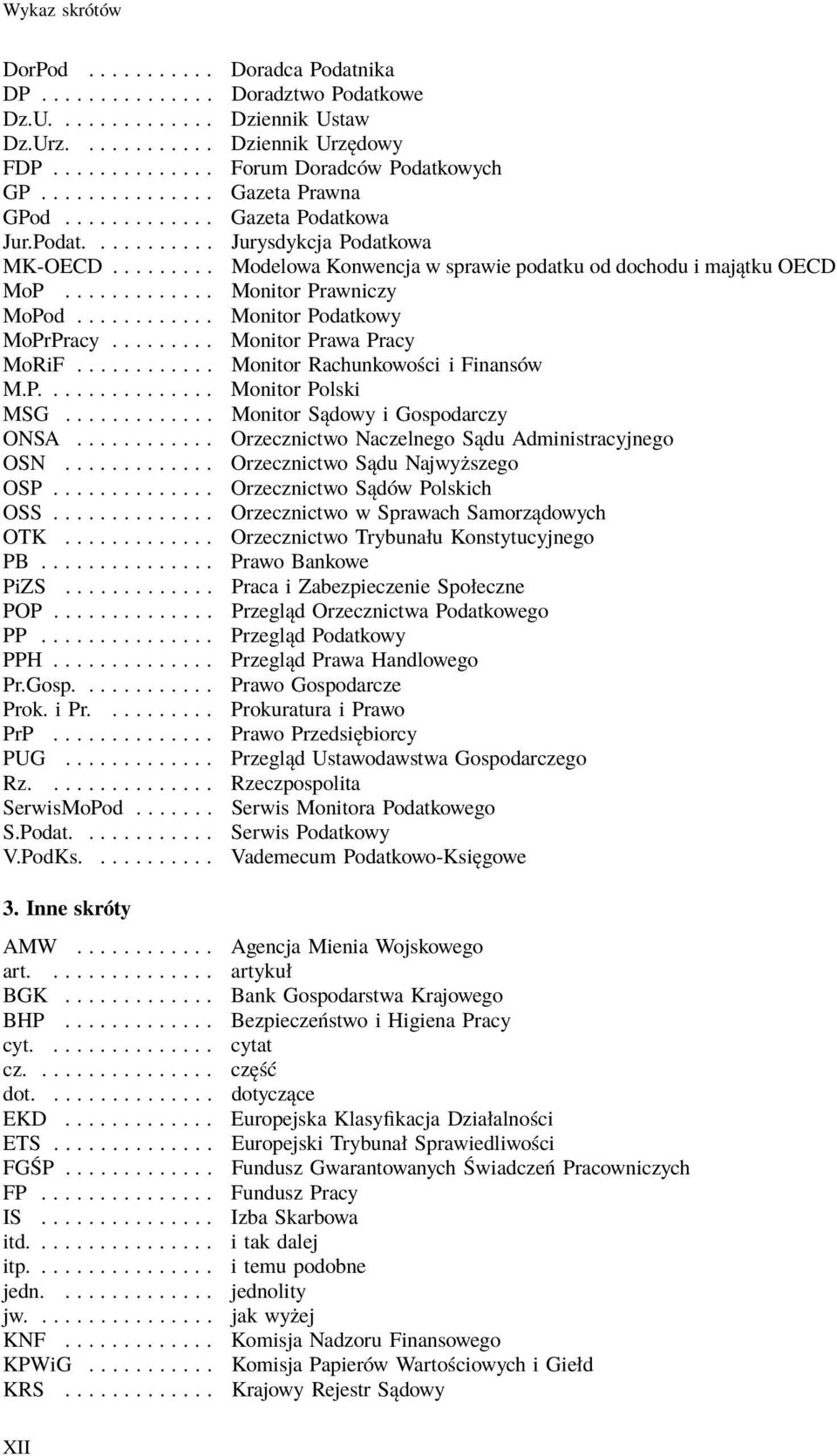 .. MonitorPodatkowy MoPrPracy... MonitorPrawaPracy MoRiF............ Monitor Rachunkowości i Finansów M.P.... MonitorPolski MSG............. Monitor Sądowy i Gospodarczy ONSA.