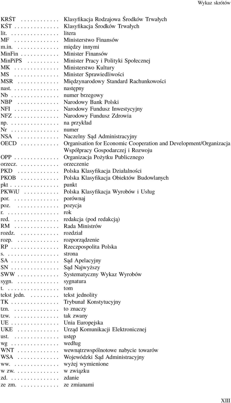 ... następny Nb... numerbrzegowy NBP... Narodowy Bank Polski NFI.............. Narodowy Fundusz Inwestycyjny NFZ.............. Narodowy Fundusz Zdrowia np.... naprzykład Nr... numer NSA.