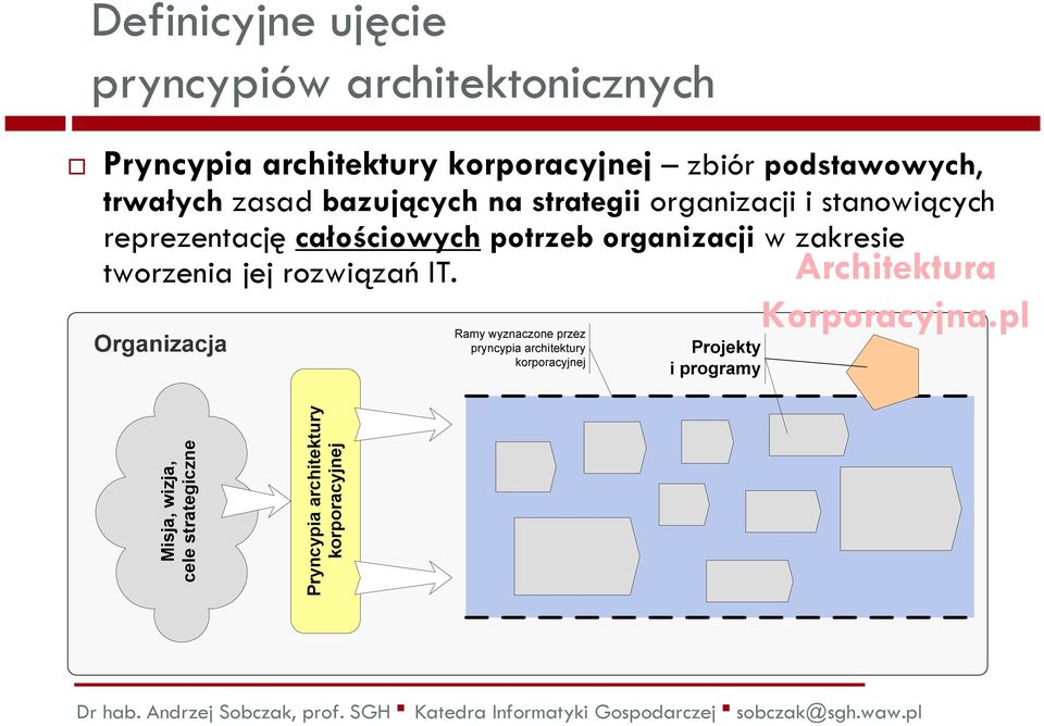 reprezentację całościowych potrzeb organizacjiw zakresie tworzenia jej rozwiązań IT.