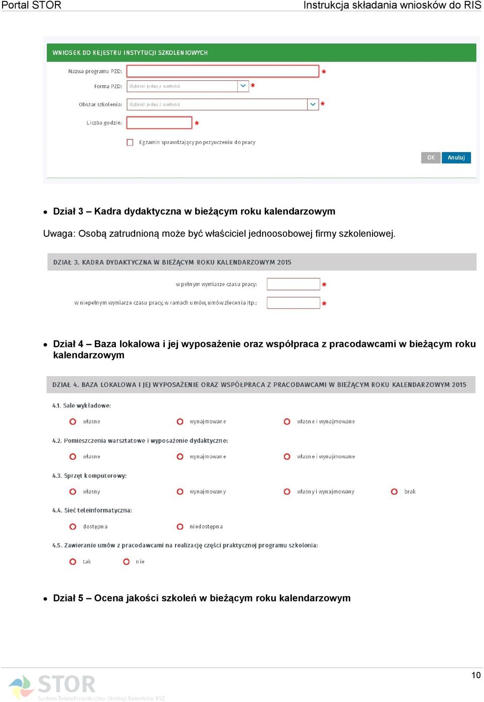 Dział 4 Baza lokalowa i jej wyposażenie oraz współpraca z pracodawcami w