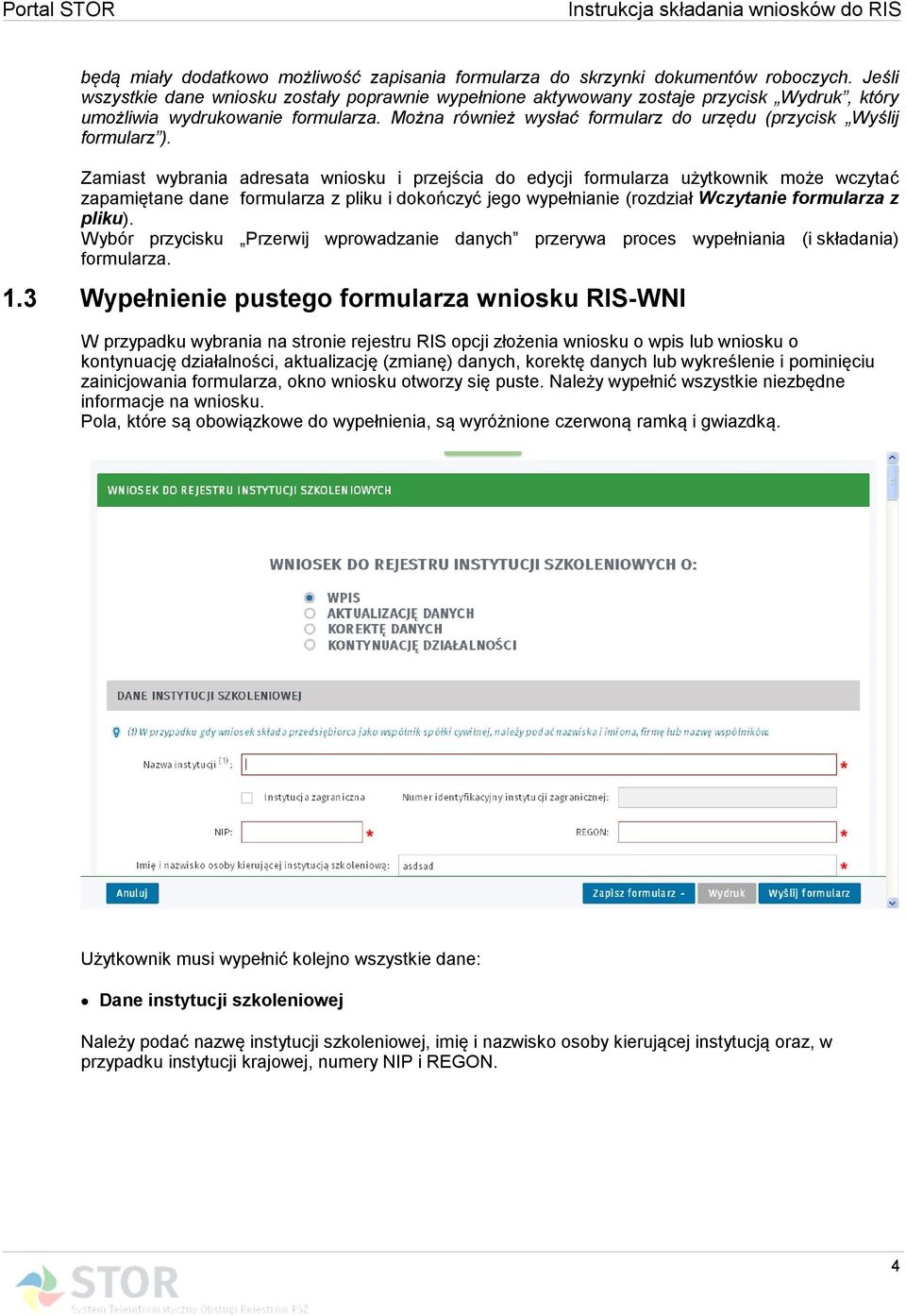 Można również wysłać formularz do urzędu (przycisk Wyślij formularz ).