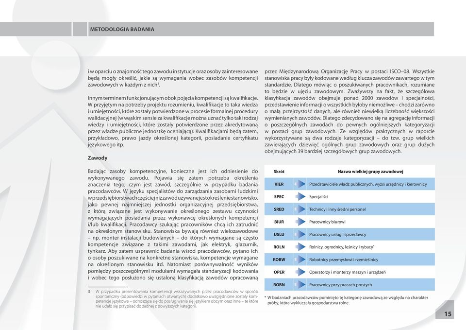 W przyjętym na potrzeby projektu rozumieniu, kwalifikacje to taka wiedza i umiejętności, które zostały potwierdzone w procesie formalnej procedury walidacyjnej (w wąskim sensie za kwalifikacje można