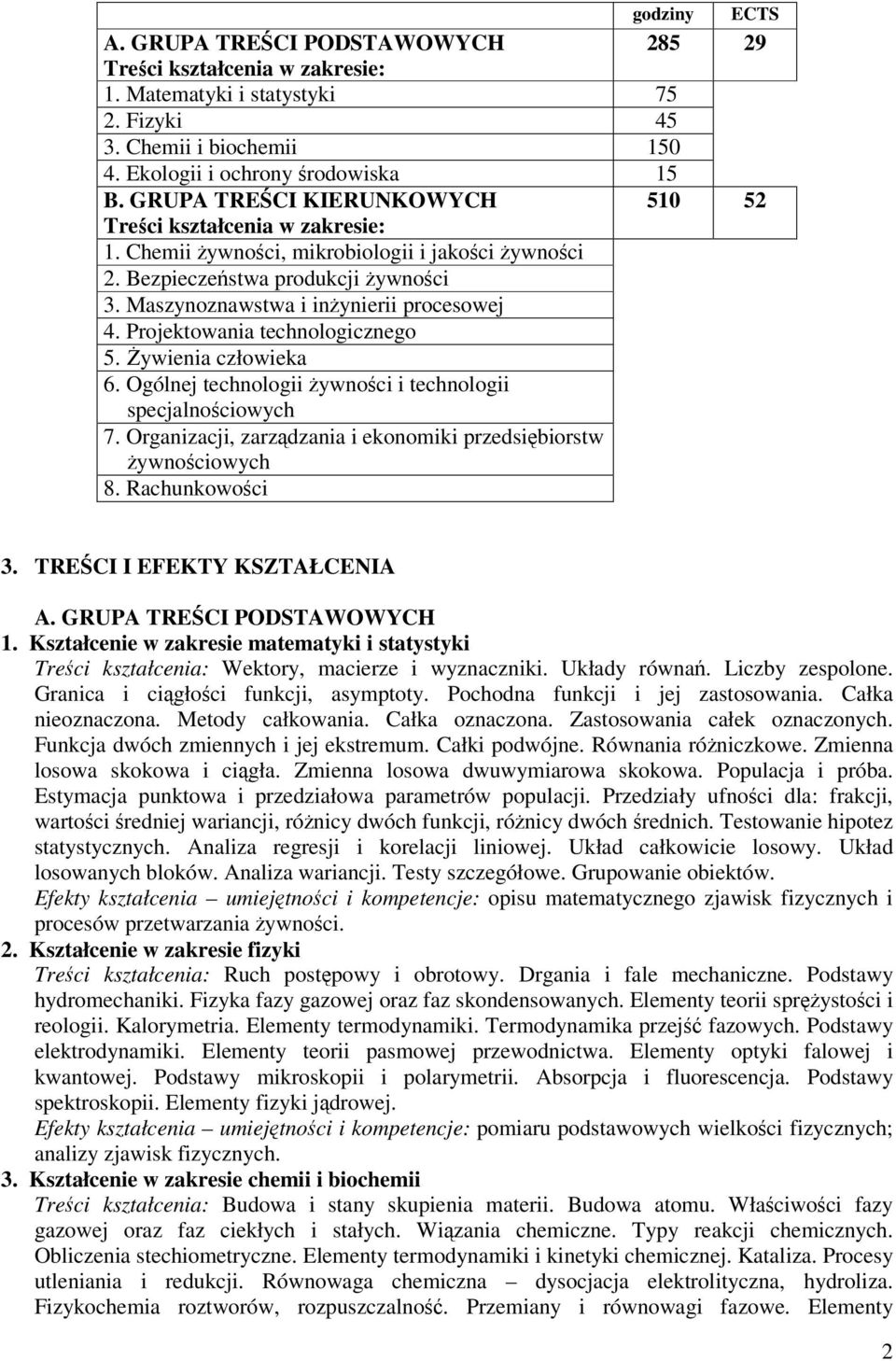 Projektowania technologicznego 5. ywienia człowieka 6. Ogólnej technologii ywnoci i technologii specjalnociowych 7. Organizacji, zarzdzania i ekonomiki przedsibiorstw ywnociowych 8. Rachunkowoci 3.