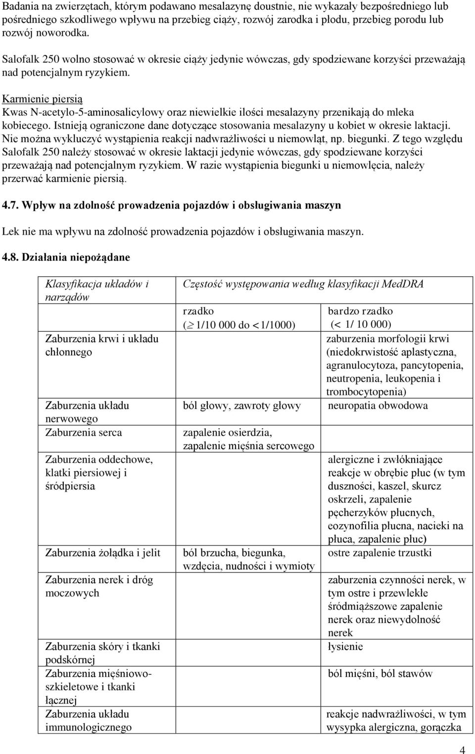 Karmienie piersią Kwas N-acetylo-5-aminosalicylowy oraz niewielkie ilości mesalazyny przenikają do mleka kobiecego.