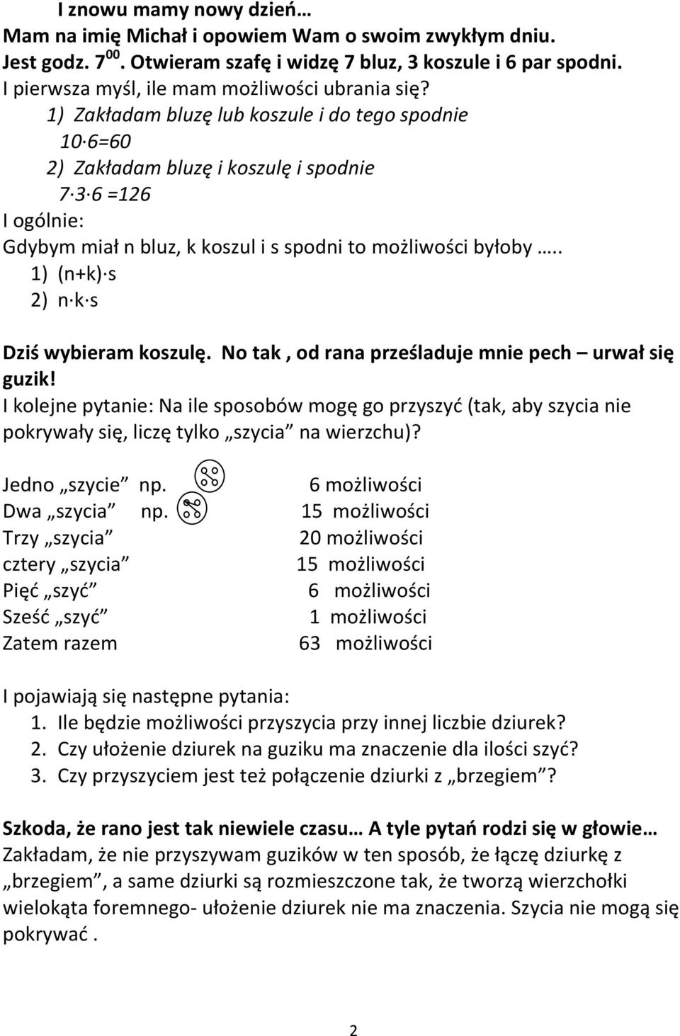 No ta, od rana prześladuje mnie pech urwał się guzi! I olejne pytanie: Na ile sposobów mogę go przyszyć (ta, aby szycia nie porywały się, liczę tylo szycia na wierzchu)? Jedno szycie np.