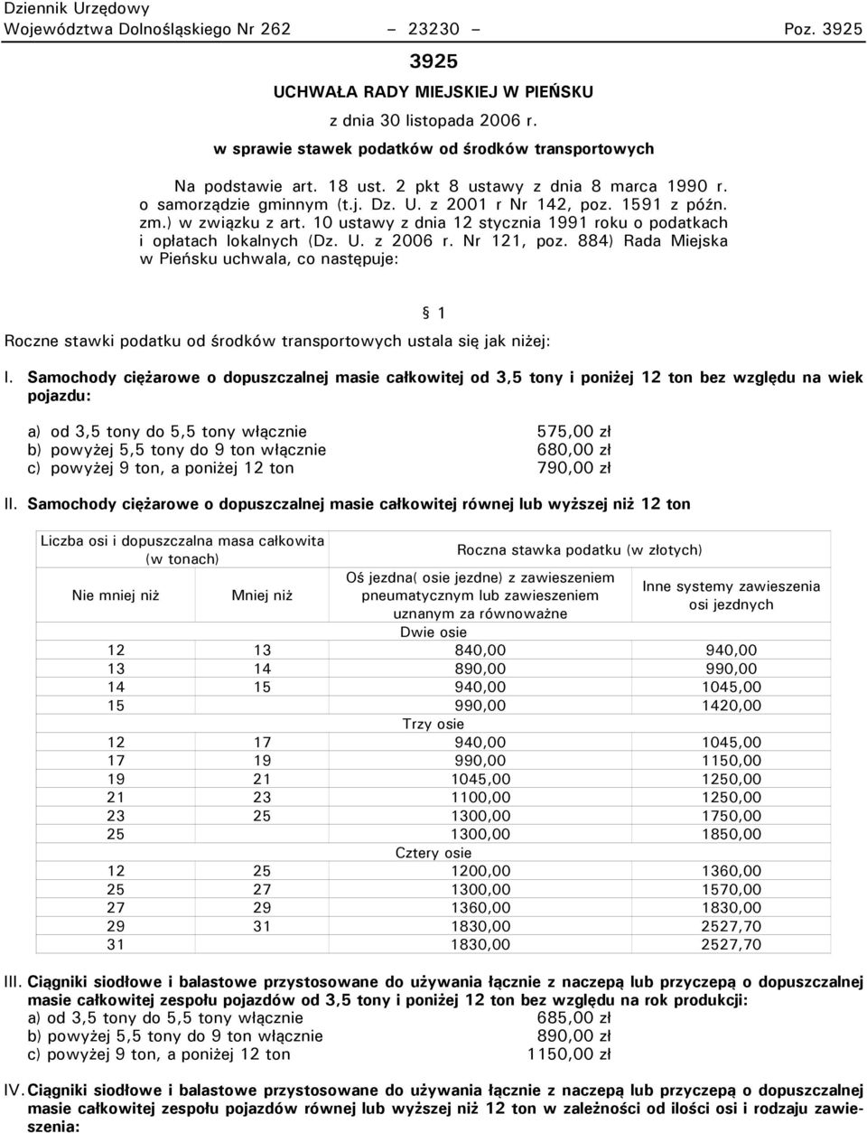 10 ustawy z dnia 12 stycznia 1991 roku o podatkach i opłatach lokalnych (Dz. U. z 2006 r. Nr 121, poz.