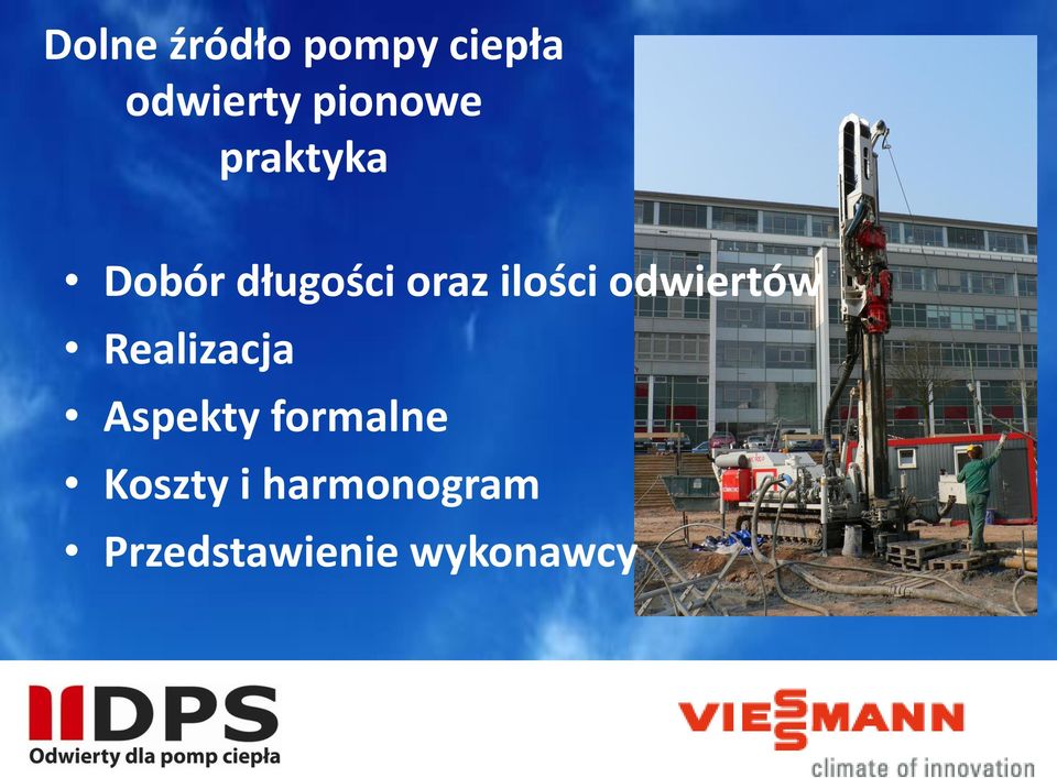 ilości odwiertów Realizacja Aspekty