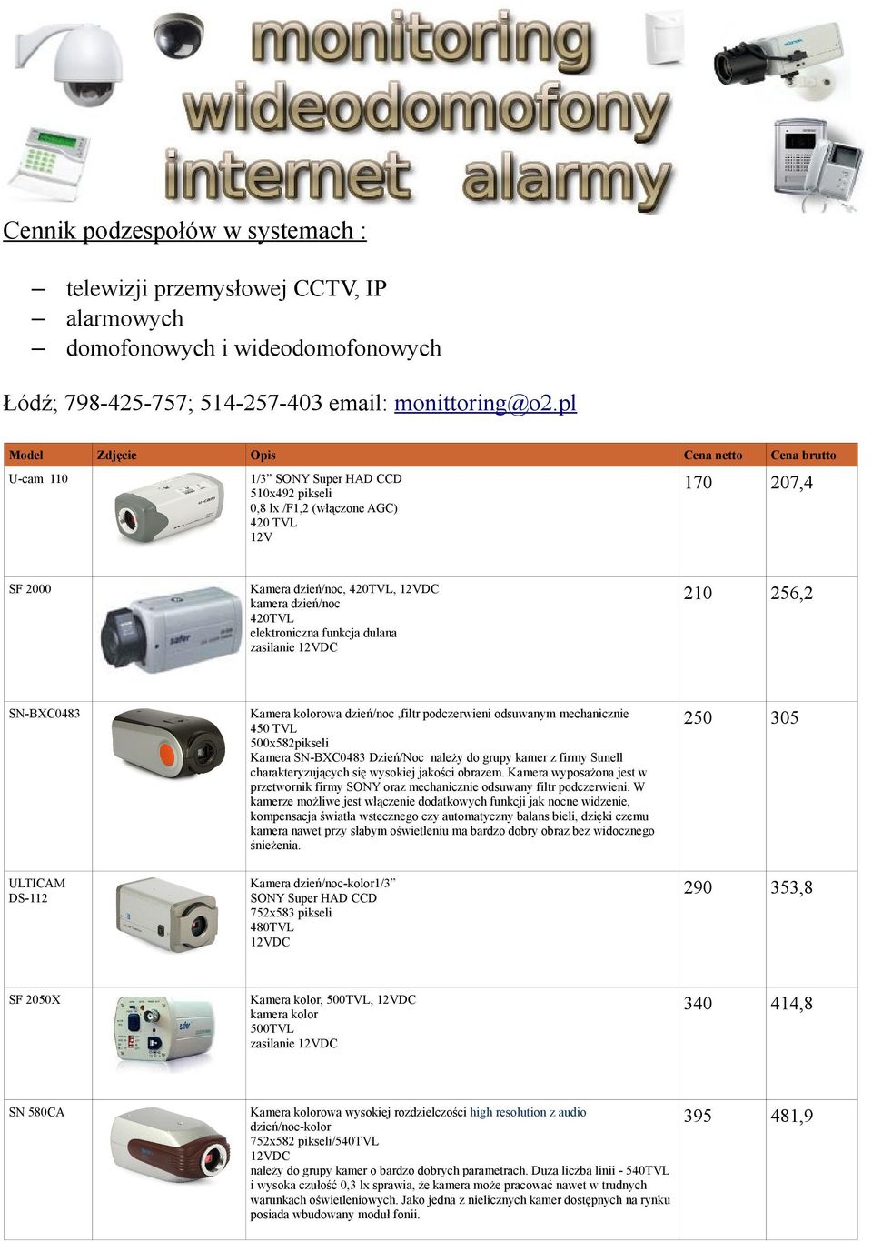 elektroniczna funkcja dulana zasilanie 210 256,2 SN-BXC0483 Kamera kolorowa dzień/noc,filtr podczerwieni odsuwanym mechanicznie 450 TVL 500x582pikseli Kamera SN-BXC0483 Dzień/Noc należy do grupy