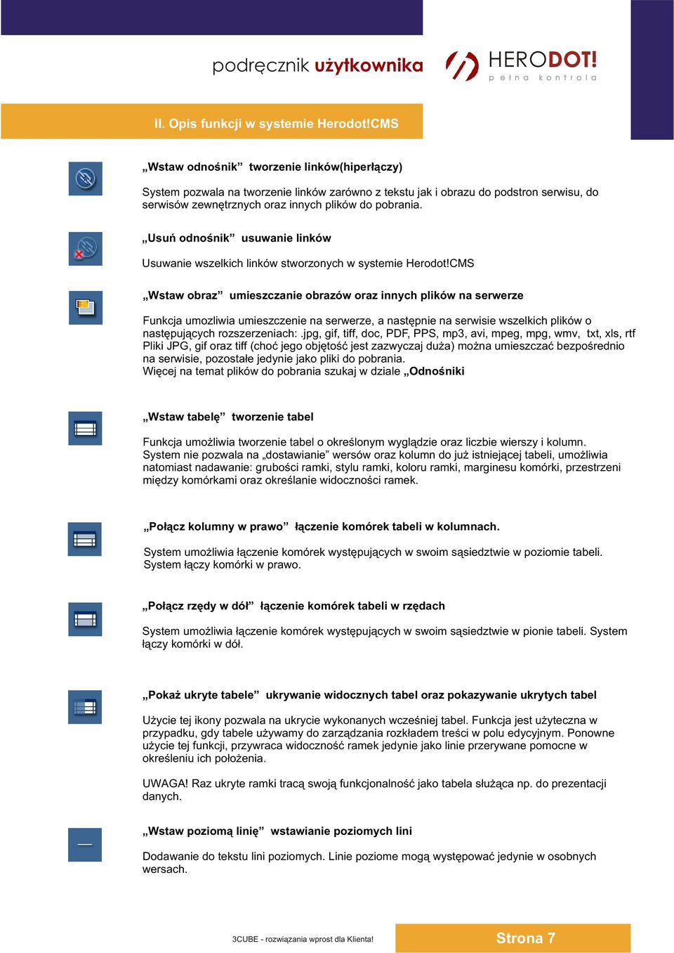 Usuñ odnoœnik usuwanie linków Usuwanie wszelkich linków stworzonych w systemie Herodot!