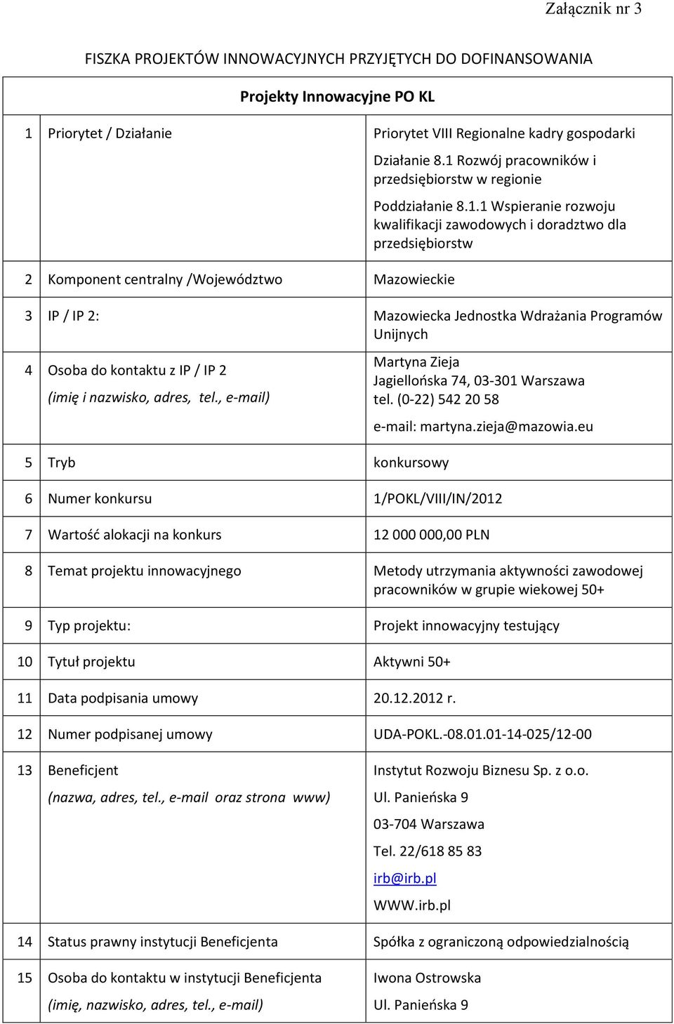 Rozwój pracowników i przedsiębiorstw w regionie Poddziałanie 8.1.