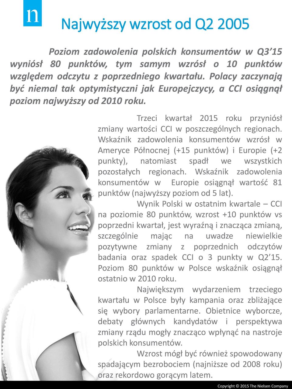 Wskaźnik zadowolenia konsumentów wzrósł w Ameryce Północnej (+15 punktów) i Europie (+2 punkty), natomiast spadł we wszystkich pozostałych regionach.