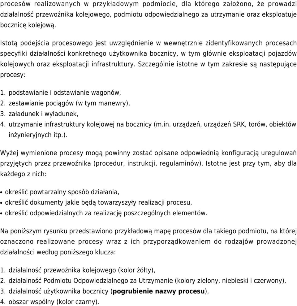 eksploatacji infrastruktury. Szczególnie istotne w tym zakresie są następujące procesy: 1. 2. 3. 4.