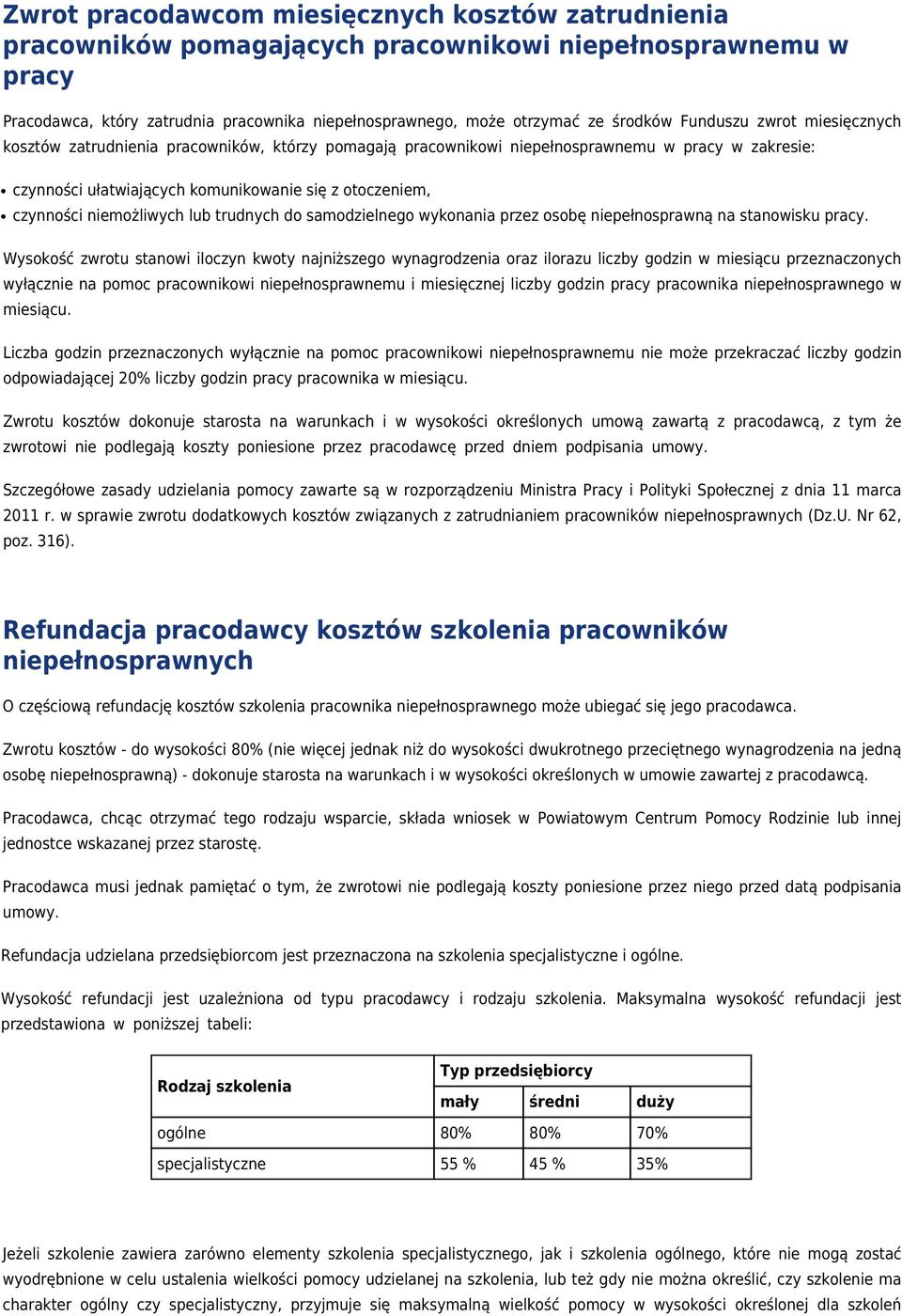 niemożliwych lub trudnych do samodzielnego wykonania przez osobę niepełnosprawną na stanowisku pracy.