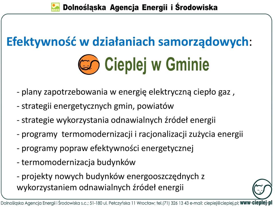 termomodernizacji i racjonalizacji zużycia energii - programy popraw efektywności energetycznej -