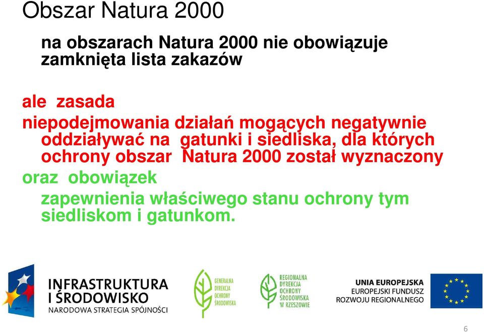 gatunki i siedliska, dla których ochrony obszar Natura 2000 został