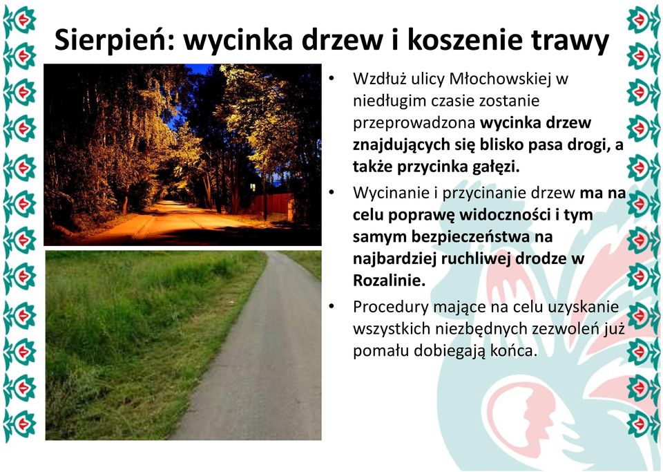 Wycinanie i przycinanie drzew ma na celu poprawę widoczności i tym samym bezpieczeństwa na najbardziej