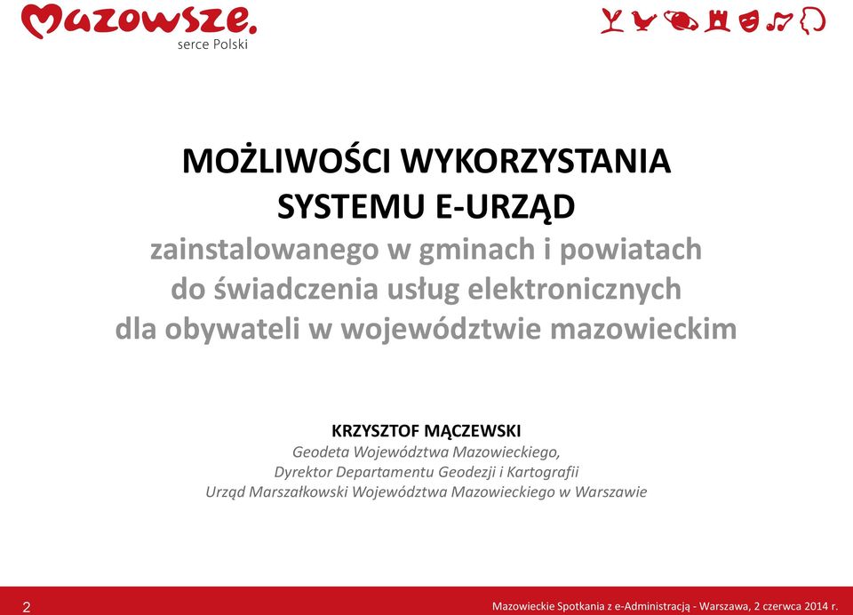 Województwa Mazowieckiego, Dyrektor Departamentu Geodezji i Kartografii Urząd Marszałkowski
