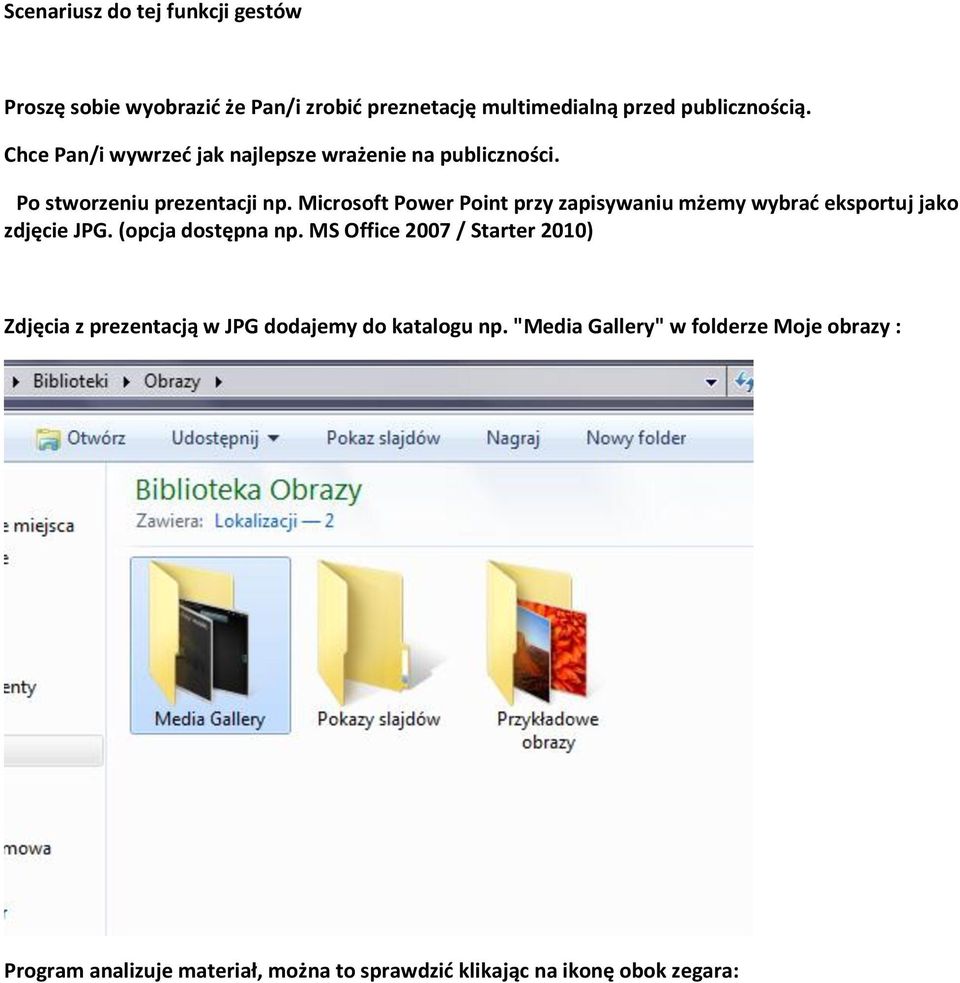 Microsoft Power Point przy zapisywaniu mżemy wybrad eksportuj jako zdjęcie JPG. (opcja dostępna np.