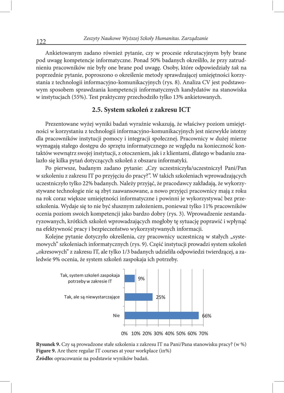 Osoby, które odpowiedziały tak na poprzednie pytanie, poproszono o określenie metody sprawdzającej umiejętności korzystania z technologii informacyjno-komunikacyjnych (rys. 8).
