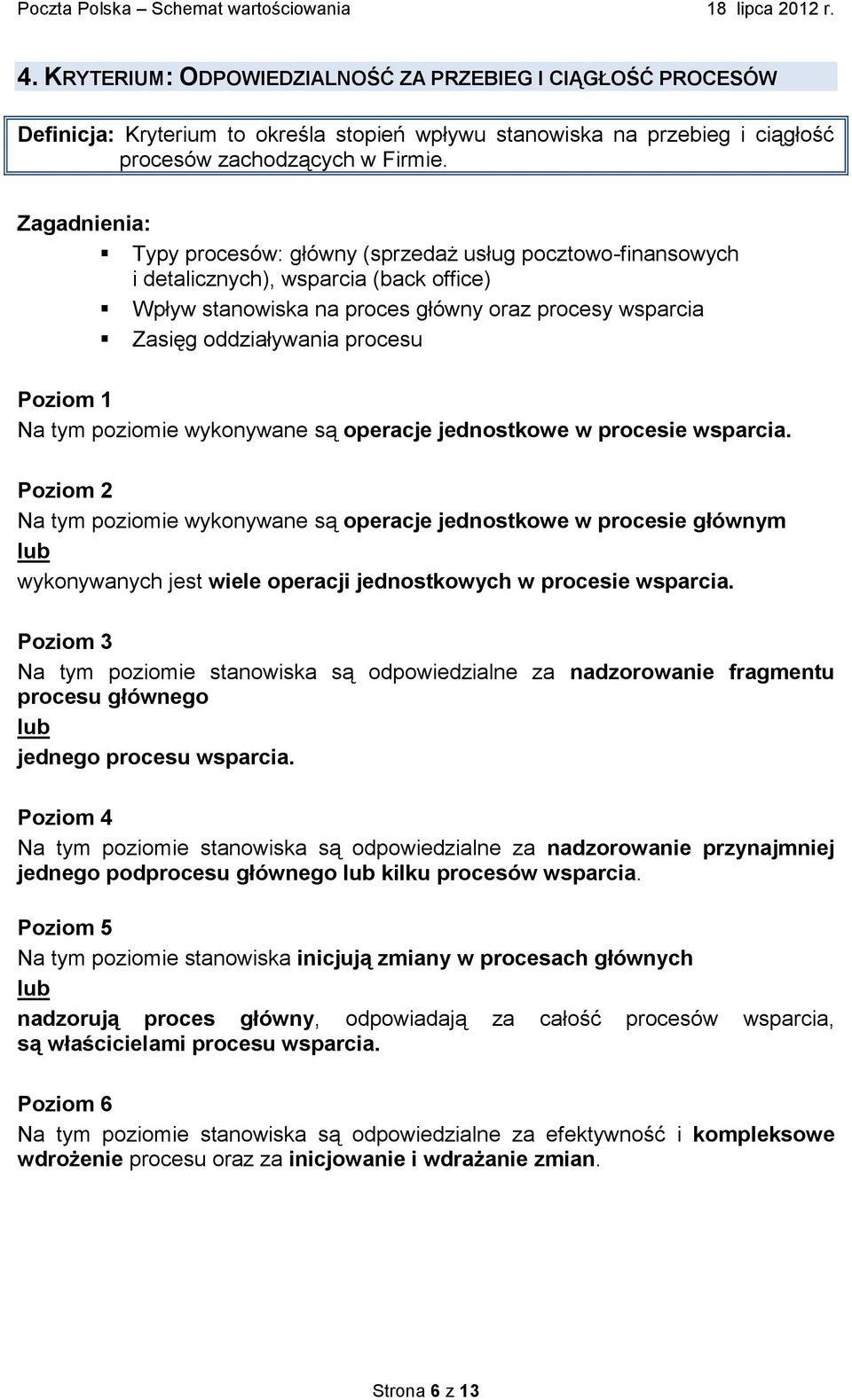 wykonywane są operacje jednostkowe w procesie wsparcia. Na tym poziomie wykonywane są operacje jednostkowe w procesie głównym wykonywanych jest wiele operacji jednostkowych w procesie wsparcia.