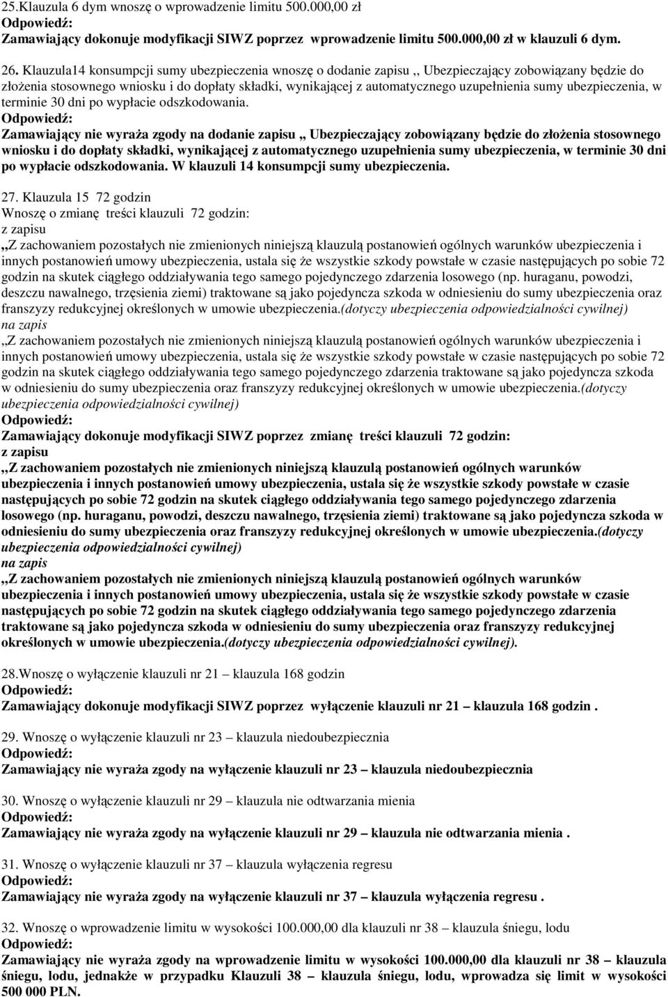 sumy ubezpieczenia, w terminie 30 dni po wypłacie odszkodowania.