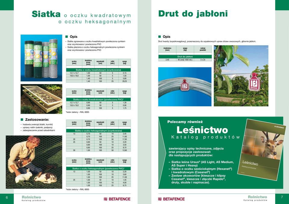 średnnica rodzaj powłoki Drut do jabłoni 2,45 40 (zwój 1000 mb.