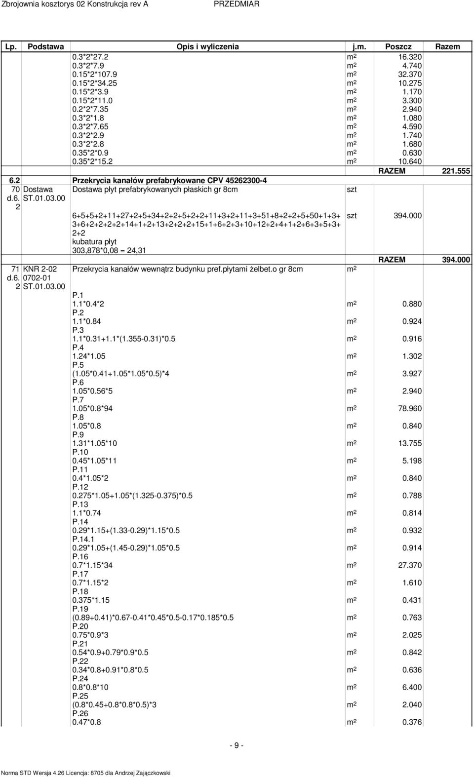 00 7 KNR -0 d.6. 070-0 ST.0.03.