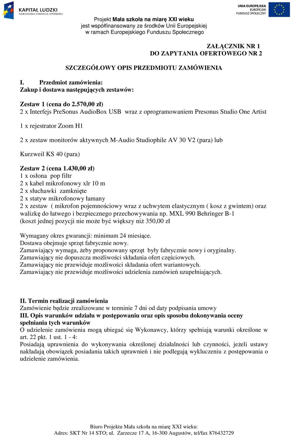 Kurzweil KS 40 (para) Zestaw 2 (cena 1.