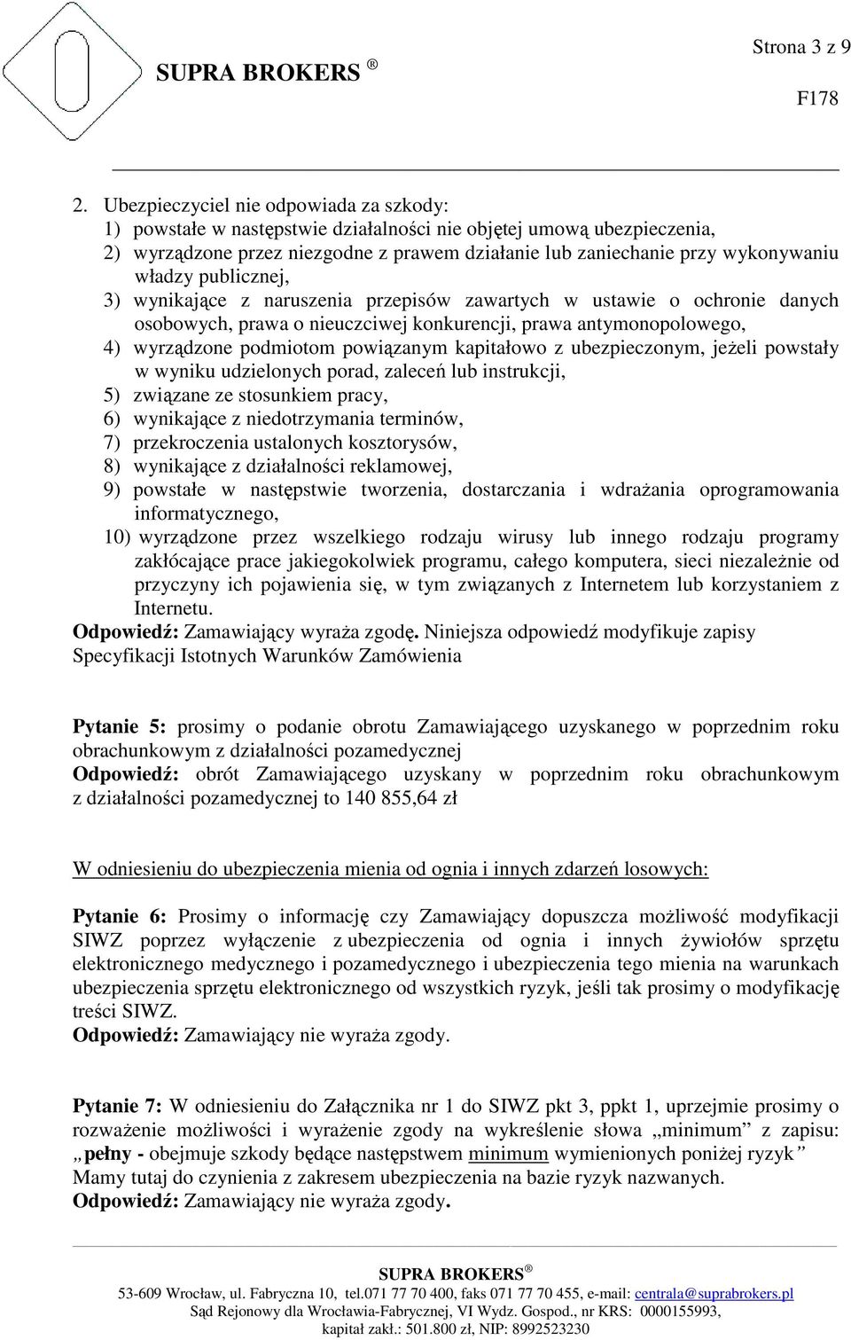 władzy publicznej, 3) wynikające z naruszenia przepisów zawartych w ustawie o ochronie danych osobowych, prawa o nieuczciwej konkurencji, prawa antymonopolowego, 4) wyrządzone podmiotom powiązanym