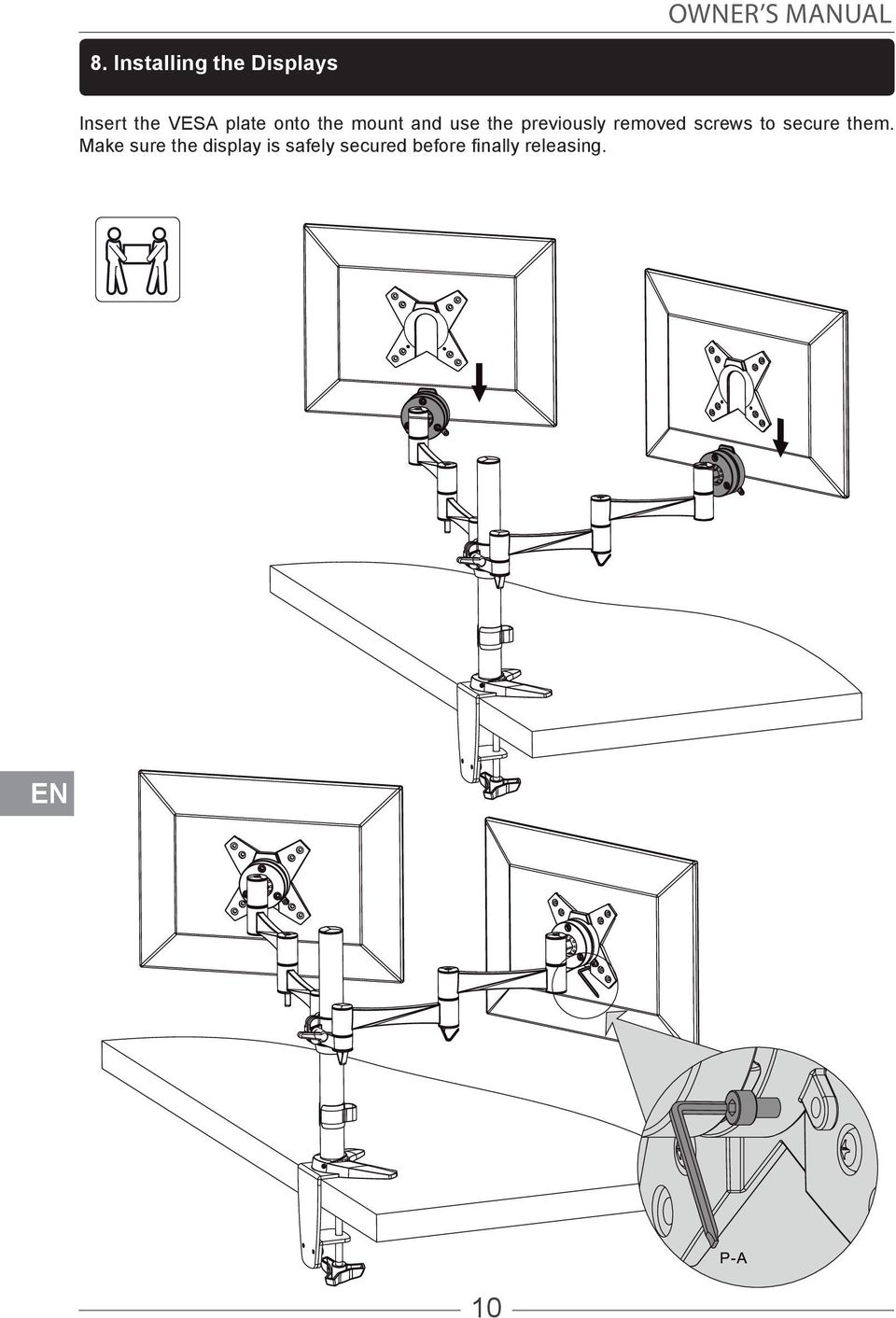 the mount and use the previously removed screws to