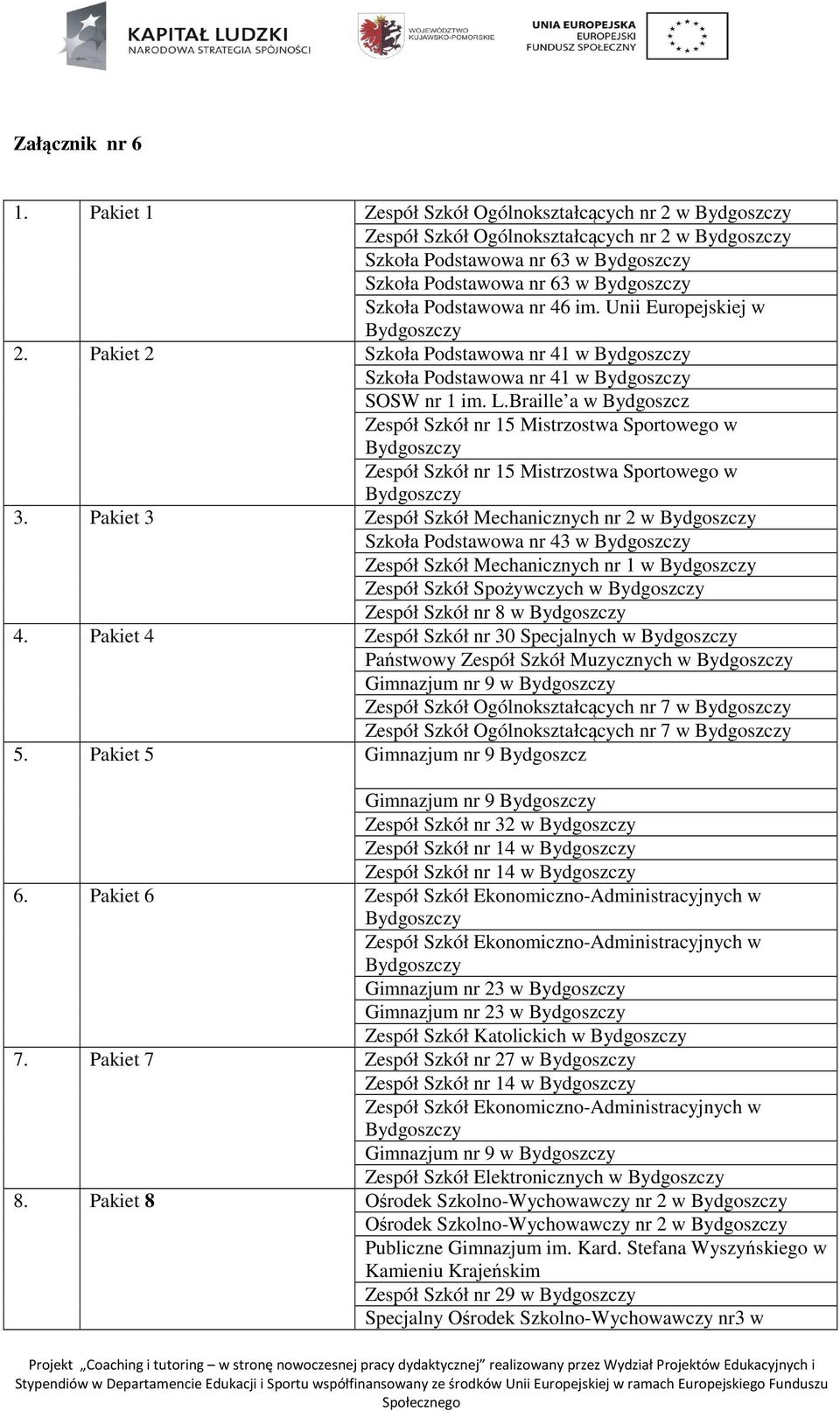 Braille a w Bydgoszcz Zespół Szkół nr 15 Mistrzostwa Sportowego w Zespół Szkół nr 15 Mistrzostwa Sportowego w 3.