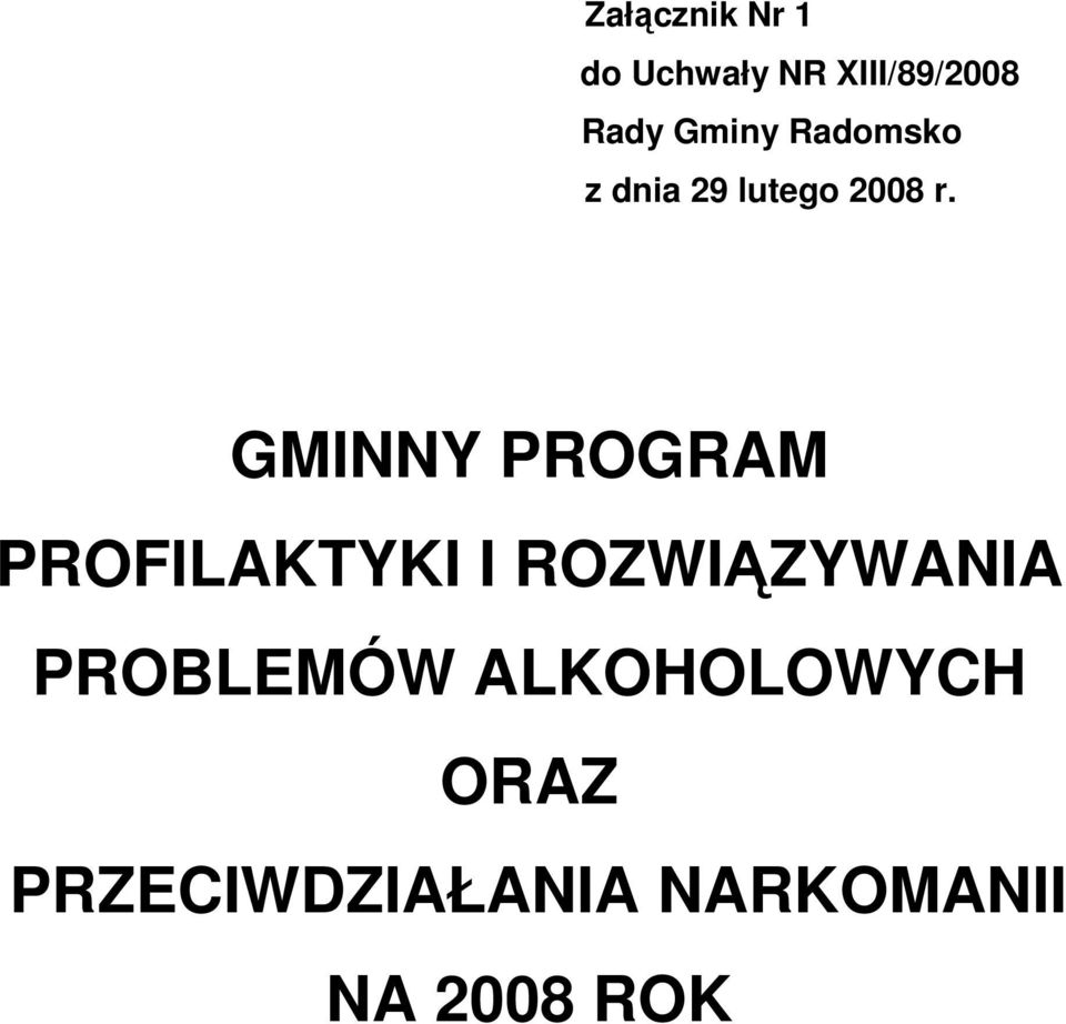 GMINNY PROGRAM PROFILAKTYKI I ROZWIĄZYWANIA