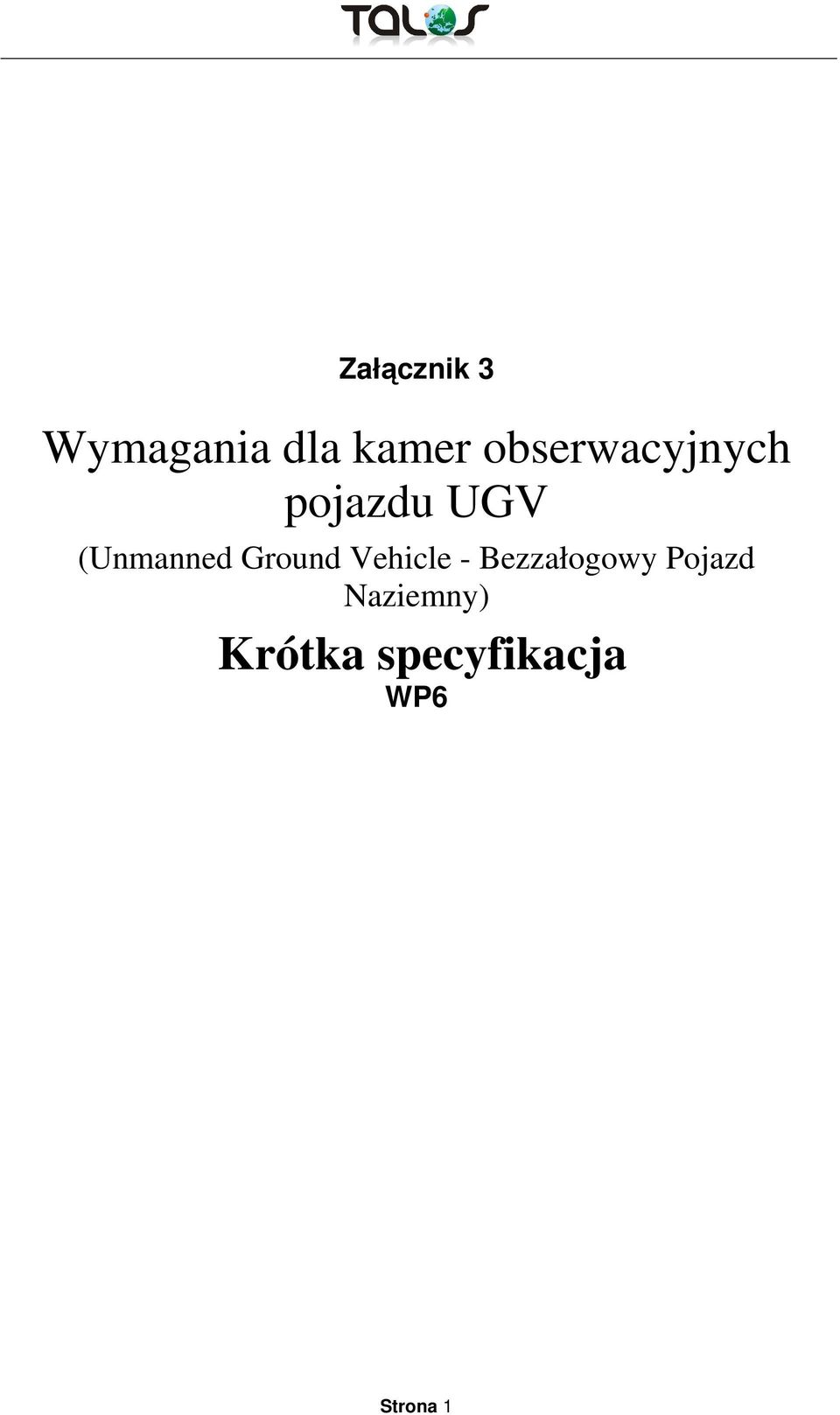 Ground Vehicle - Bezzałogowy Pojazd