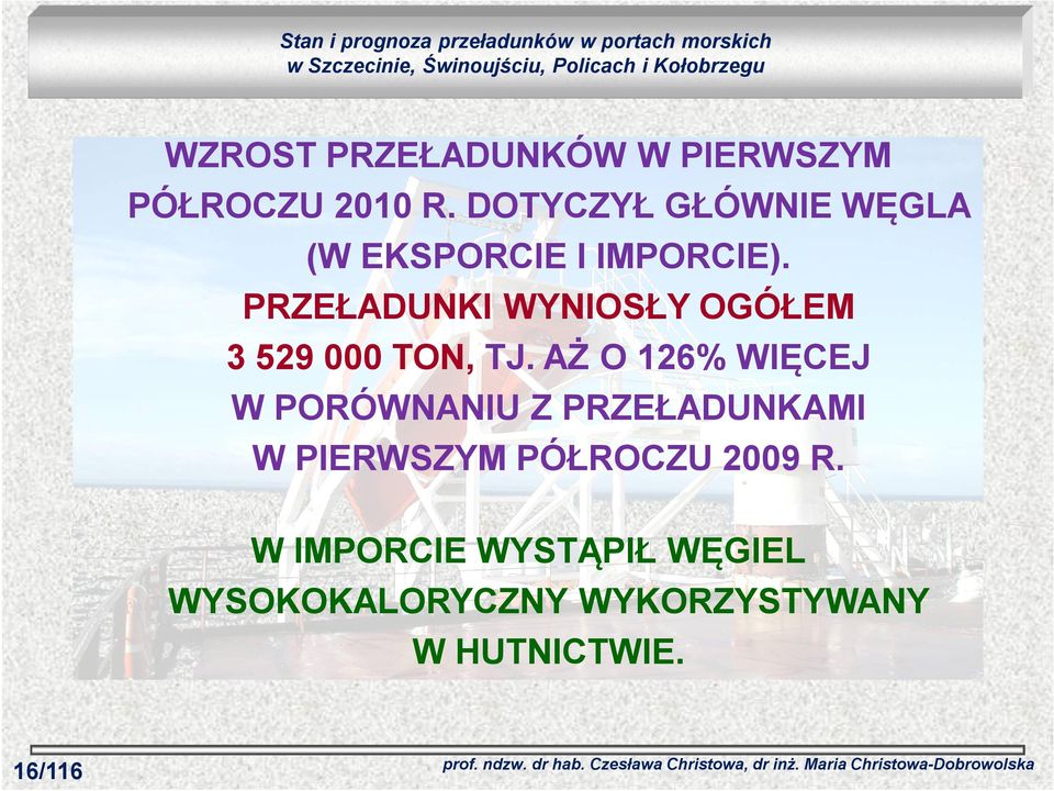 PRZEŁADUNKI WYNIOSŁY OGÓŁEM 3 529 000 TON, TJ.