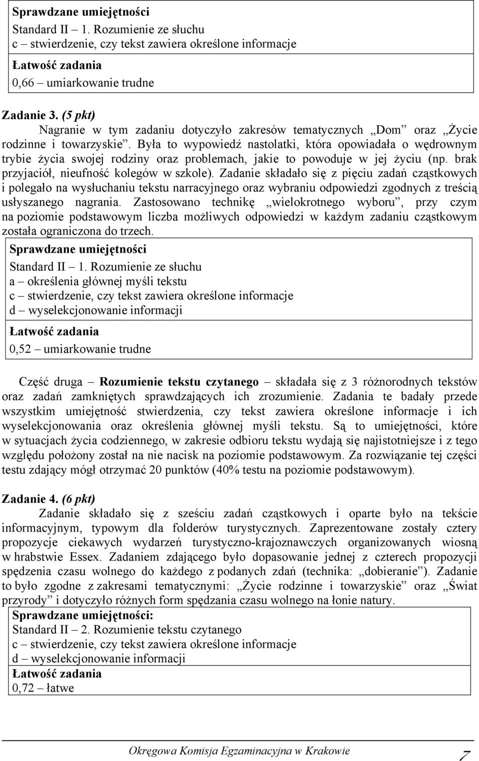 Była to wypowiedź nastolatki, która opowiadała o wędrownym trybie życia swojej rodziny oraz problemach, jakie to powoduje w jej życiu (np. brak przyjaciół, nieufność kolegów w szkole).