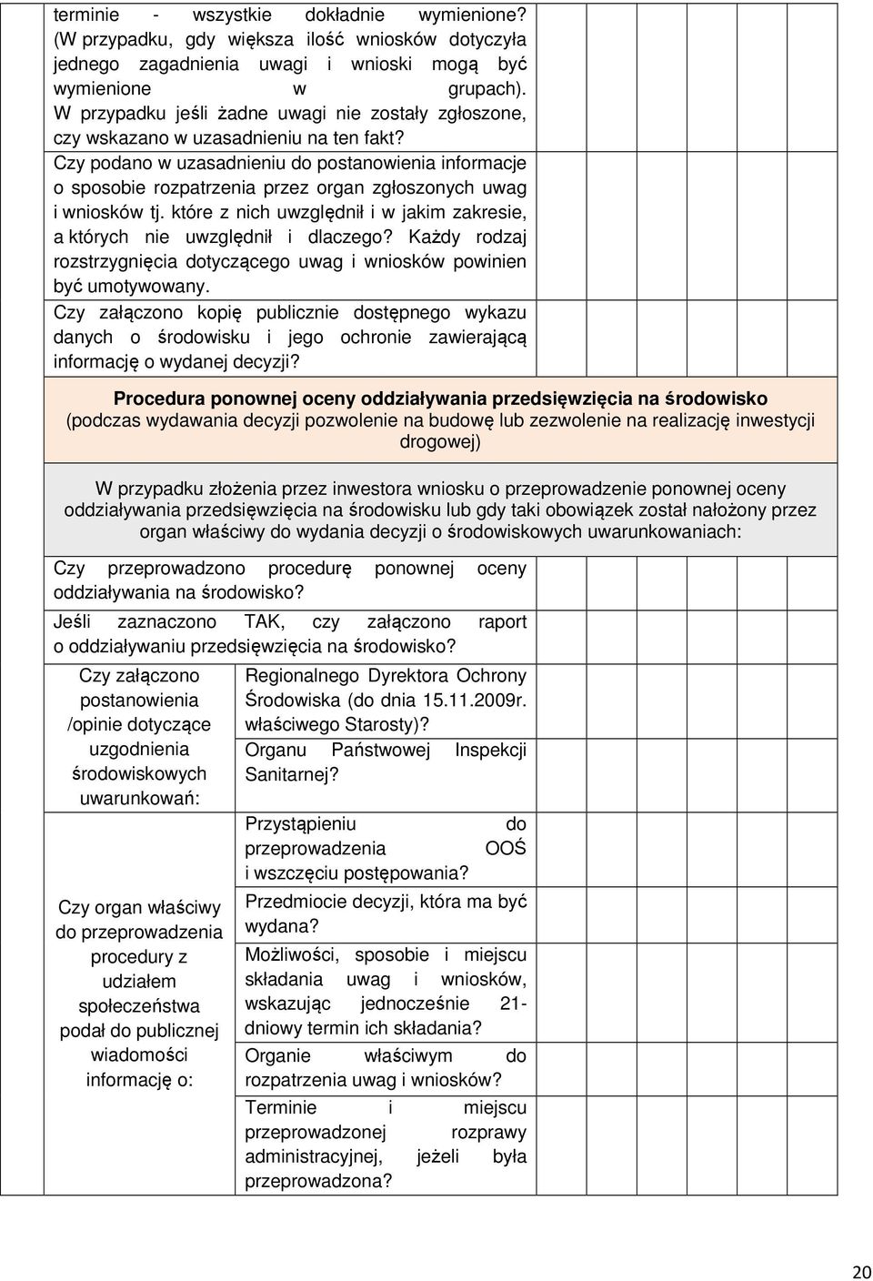 Czy podano w uzasadnieniu do postanowienia informacje o sposobie rozpatrzenia przez organ zgłoszonych uwag i wniosków tj.