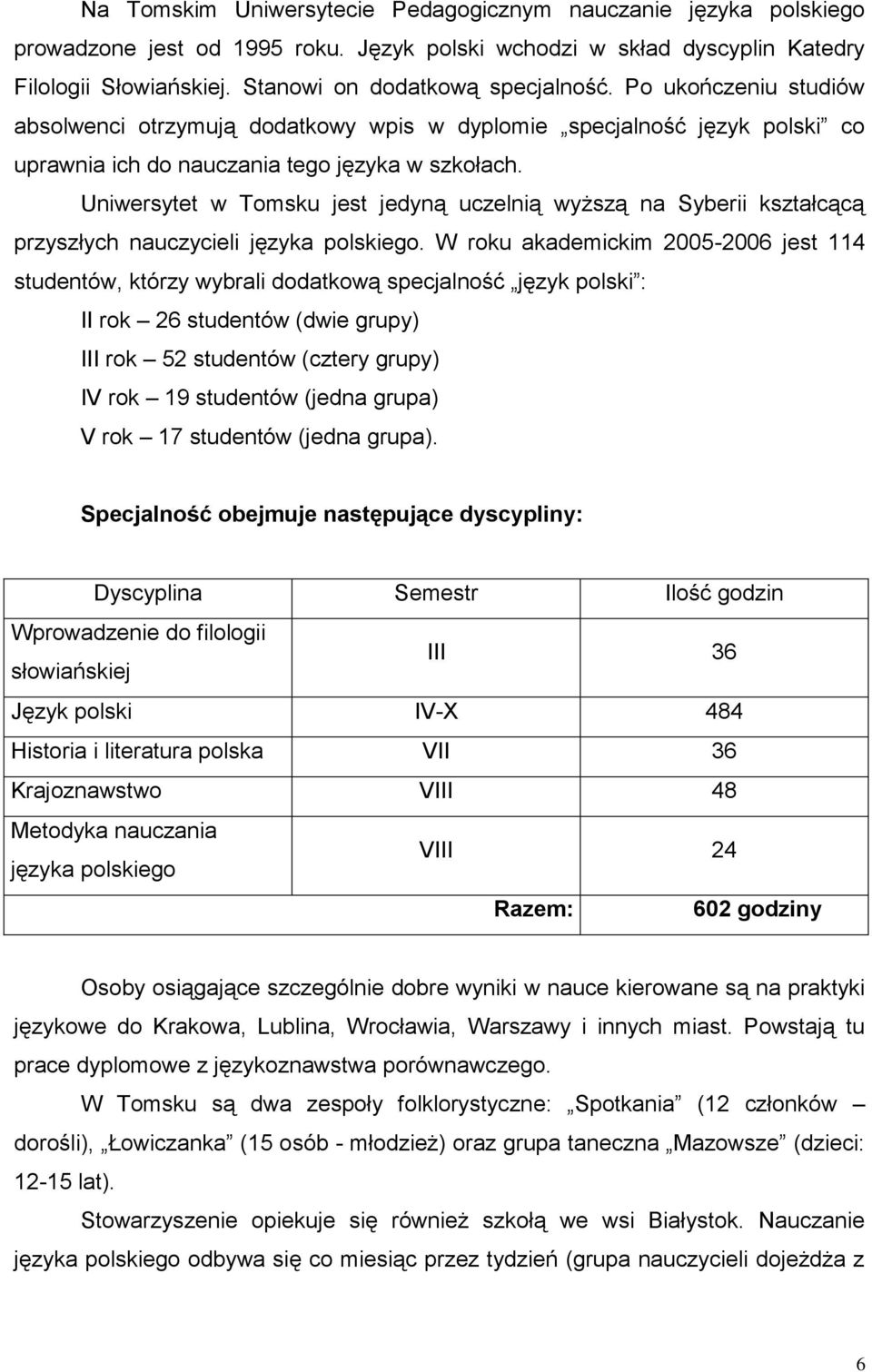 Uniwersytet w Tomsku jest jedyną uczelnią wyższą na Syberii kształcącą przyszłych nauczycieli języka polskiego.