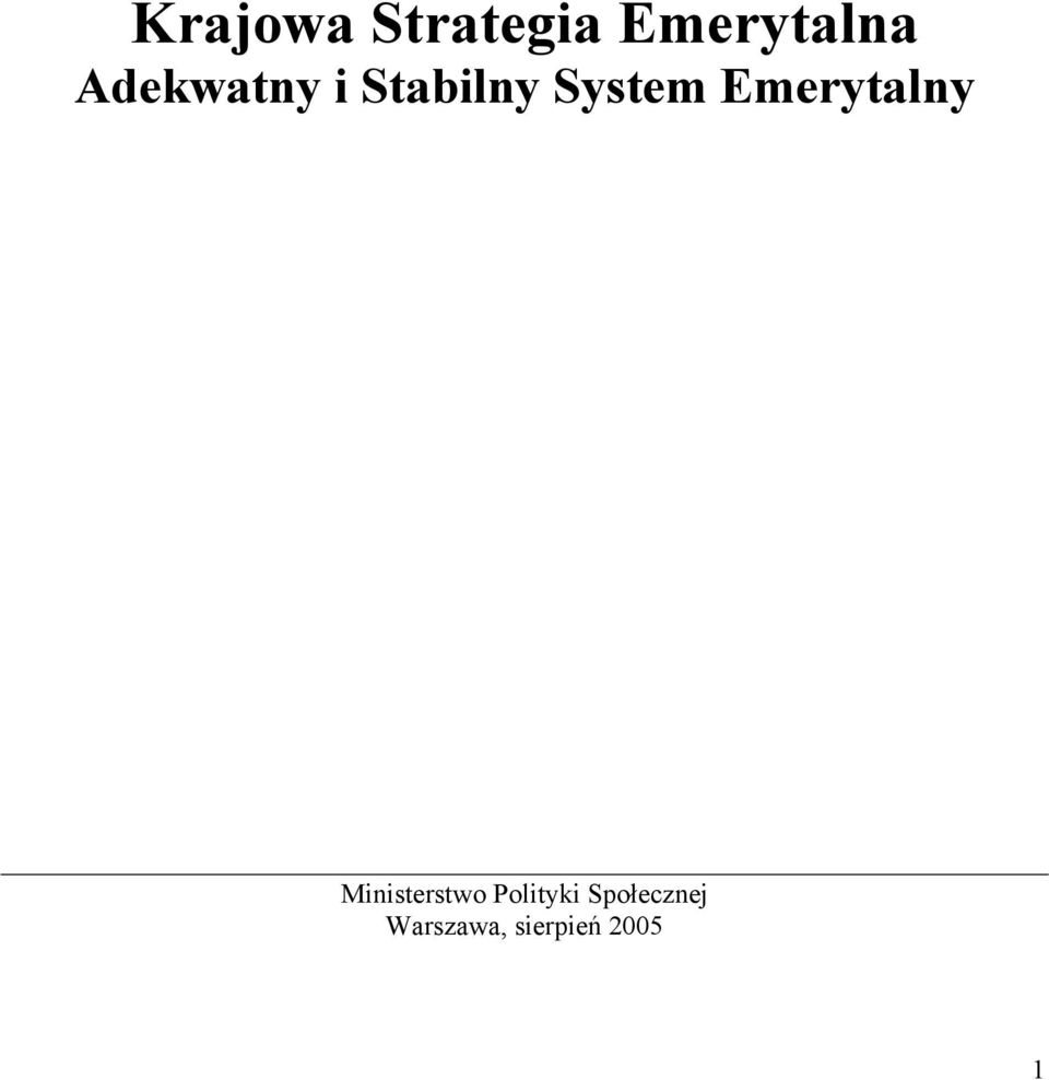Emerytalny Ministerstwo